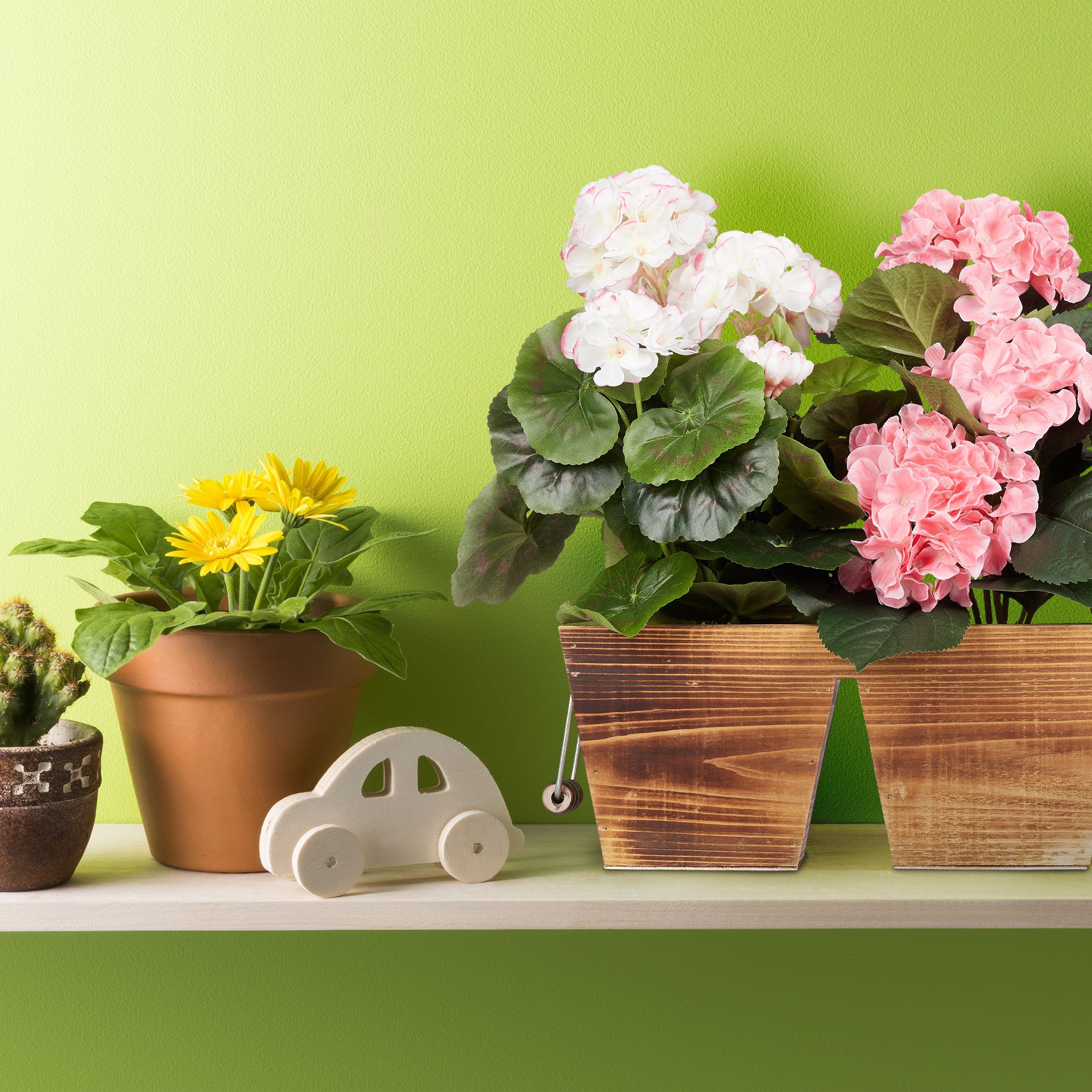 relaxdays Blumenkasten Holz Blumenkasten mit 3 Fächern (3 St) – Bild 5 von 5