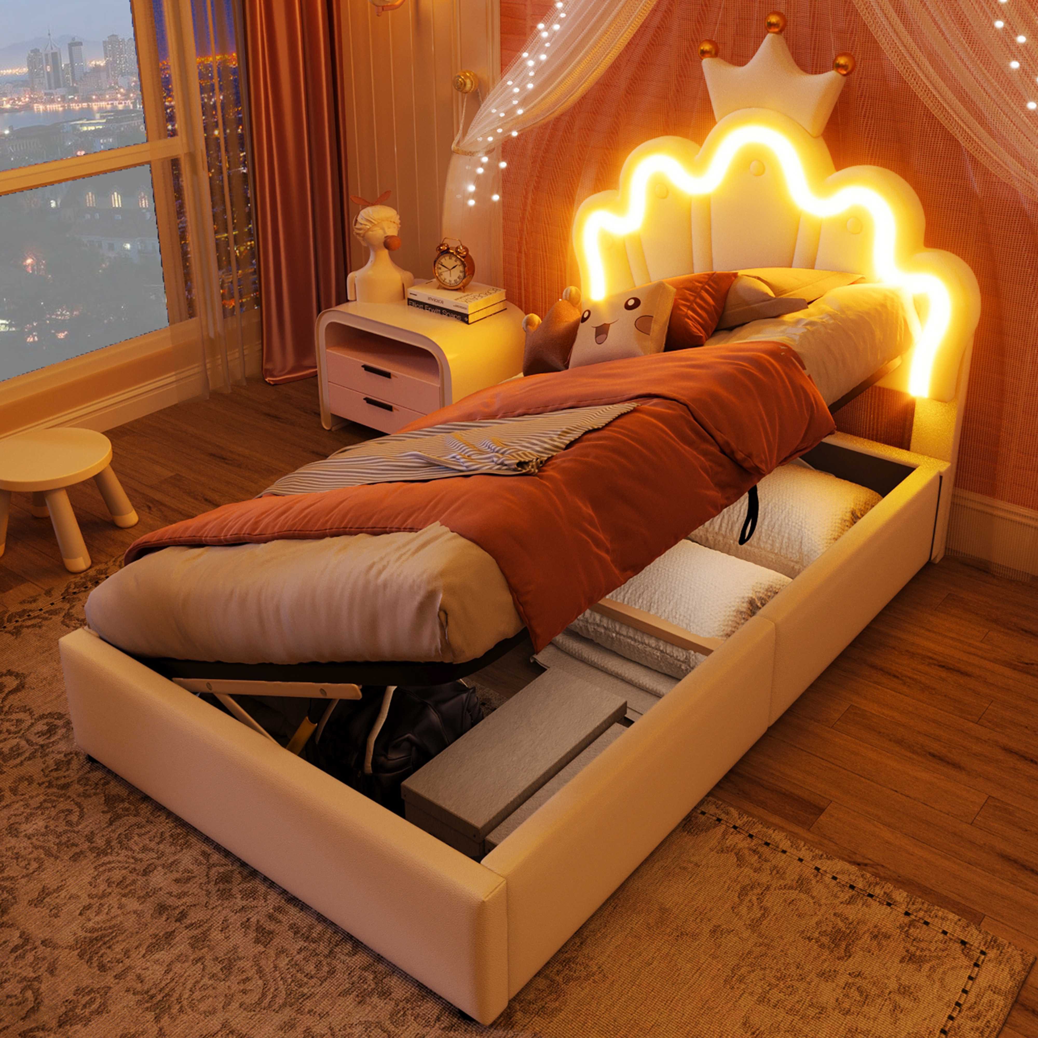 BlingBin Prinzessinbett Kinderbett Einzelbett (1-tlg., Polsterbett günstig online kaufen