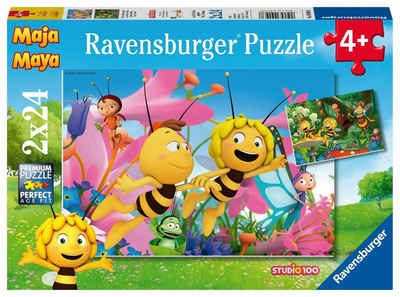 Ravensburger Puzzle Die kleine Biene Maja Puzzle 2 x 24 Teile, 24 Puzzleteile