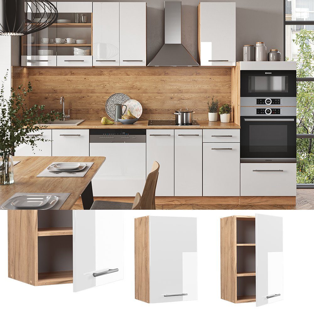 Vicco Hängeschrank Fame-Line, Weiß Hochglanz/Goldkraft Eiche, günstig online kaufen