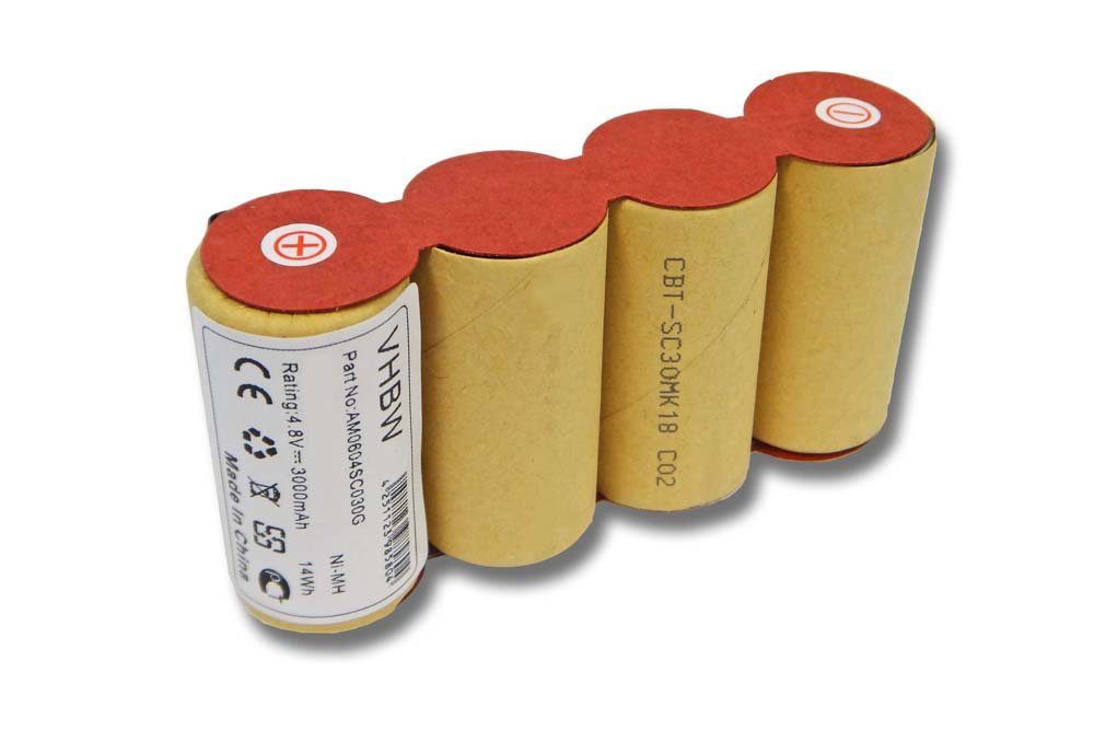 vhbw Ersatz für Kärcher BF9900, ABS-K55 für Staubsauger-Akku NiMH 3000 mAh (4,8 V)