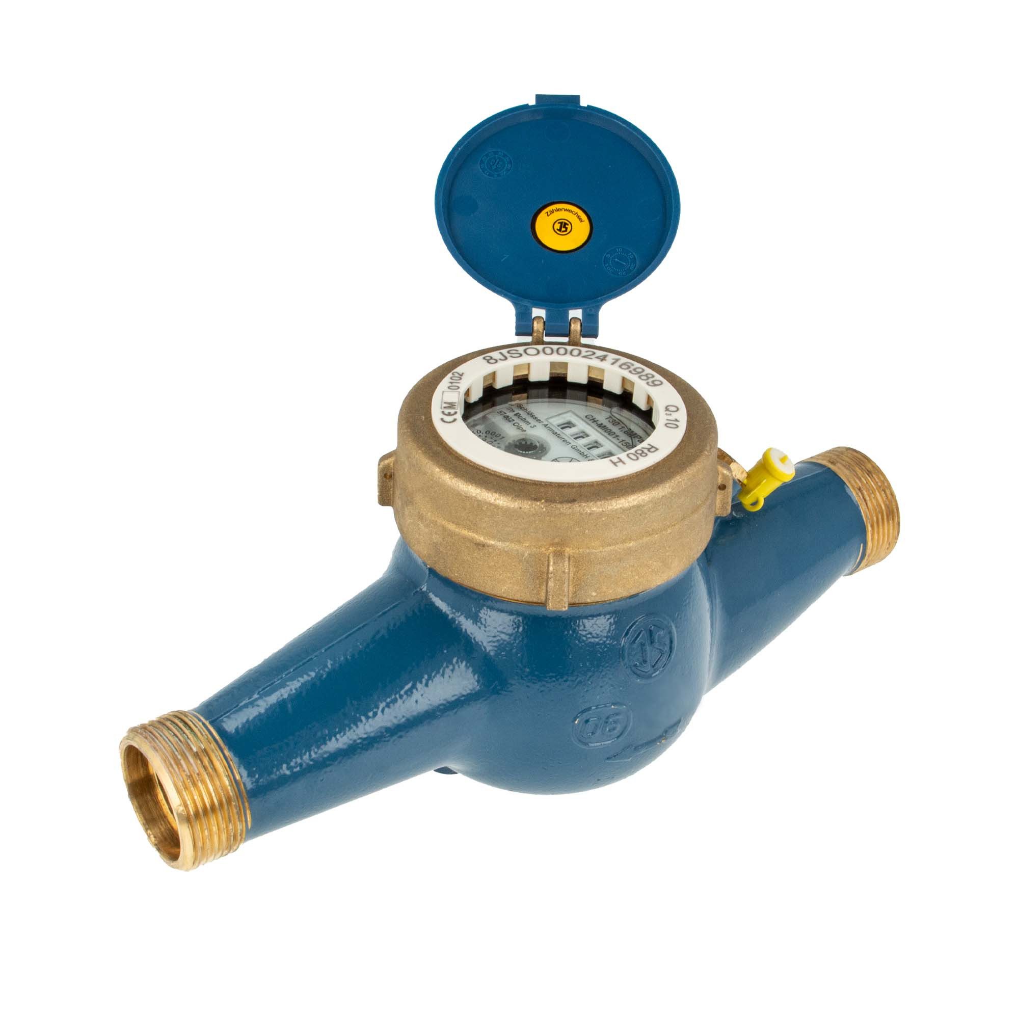 Schlösser Wasserzähler Hauswasserzähler MNR 1 Zoll DN 25 Q3=10, R80, Baulänge 260 mm