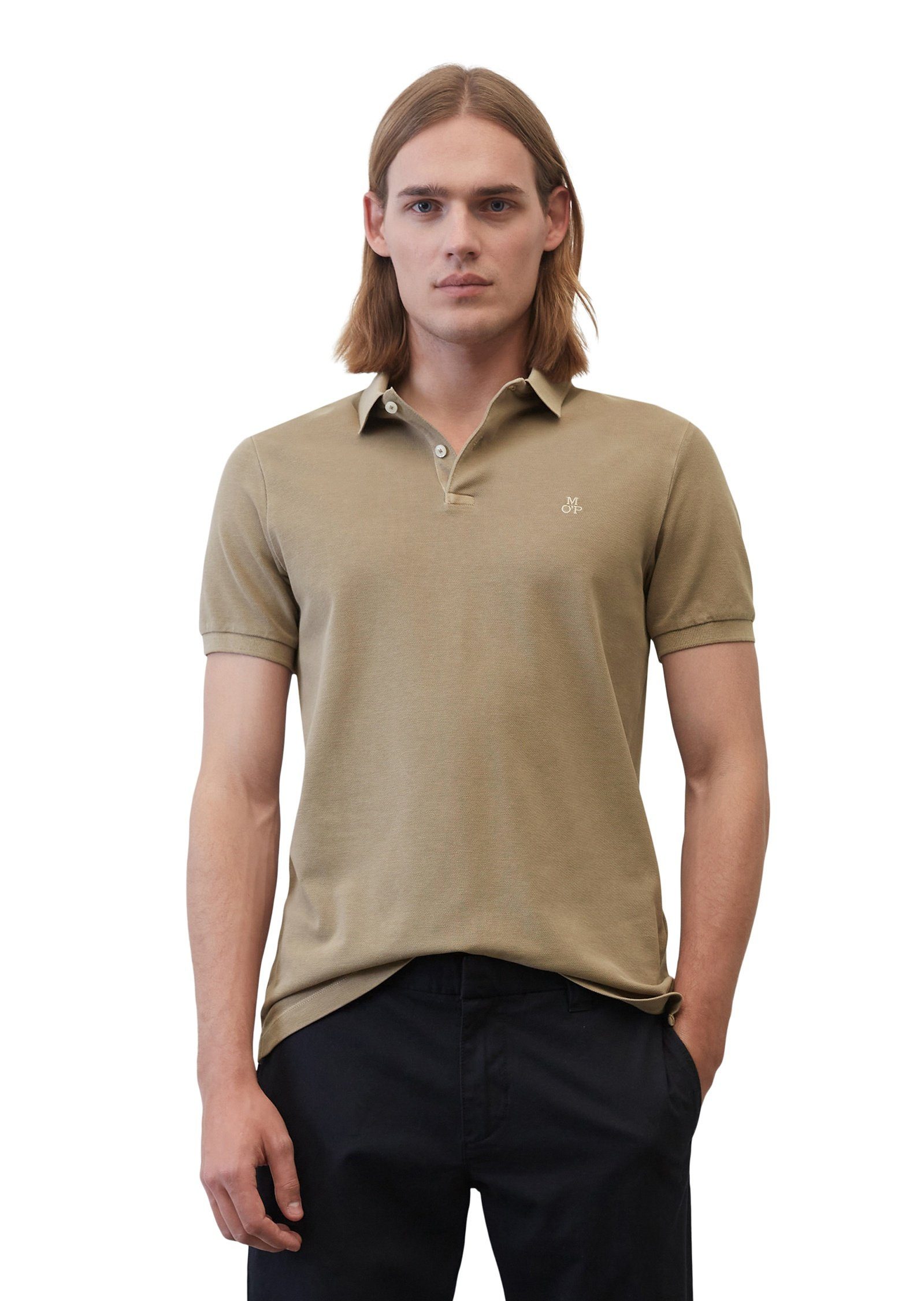Marc O'Polo Poloshirt aus Organic Cotton-Stretch hellbraun | Poloshirts