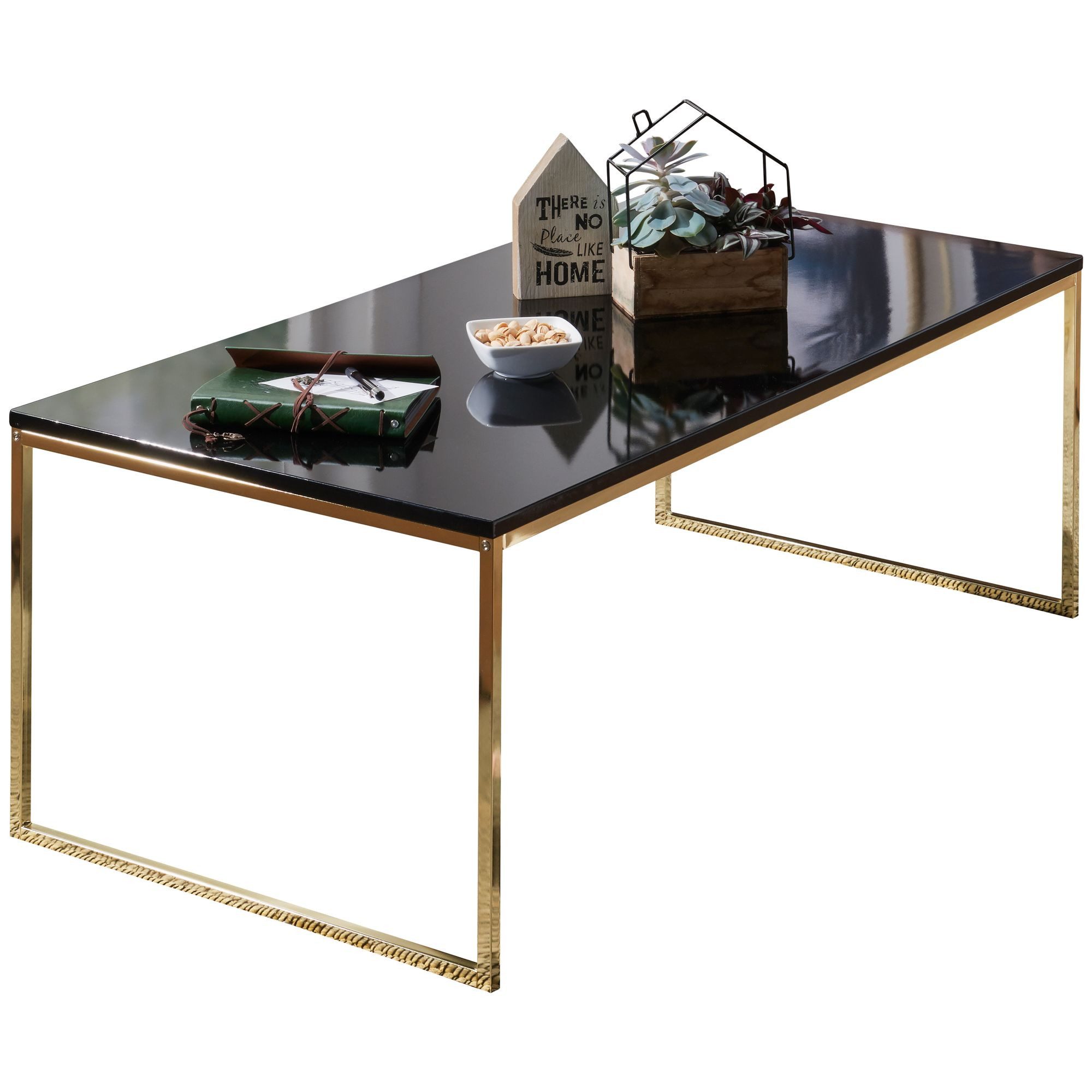 Wohnling Couchtisch WL5.796 120 cm Metall Holz Wohnzimmertisch Beistelltisch Gold Groß (120x45x60 cm Metall Holz, Sofatisch Schwarz / Gold), Wohnzimmertisch Rechteckig, Kleiner Kaffeetisch. € 119,95