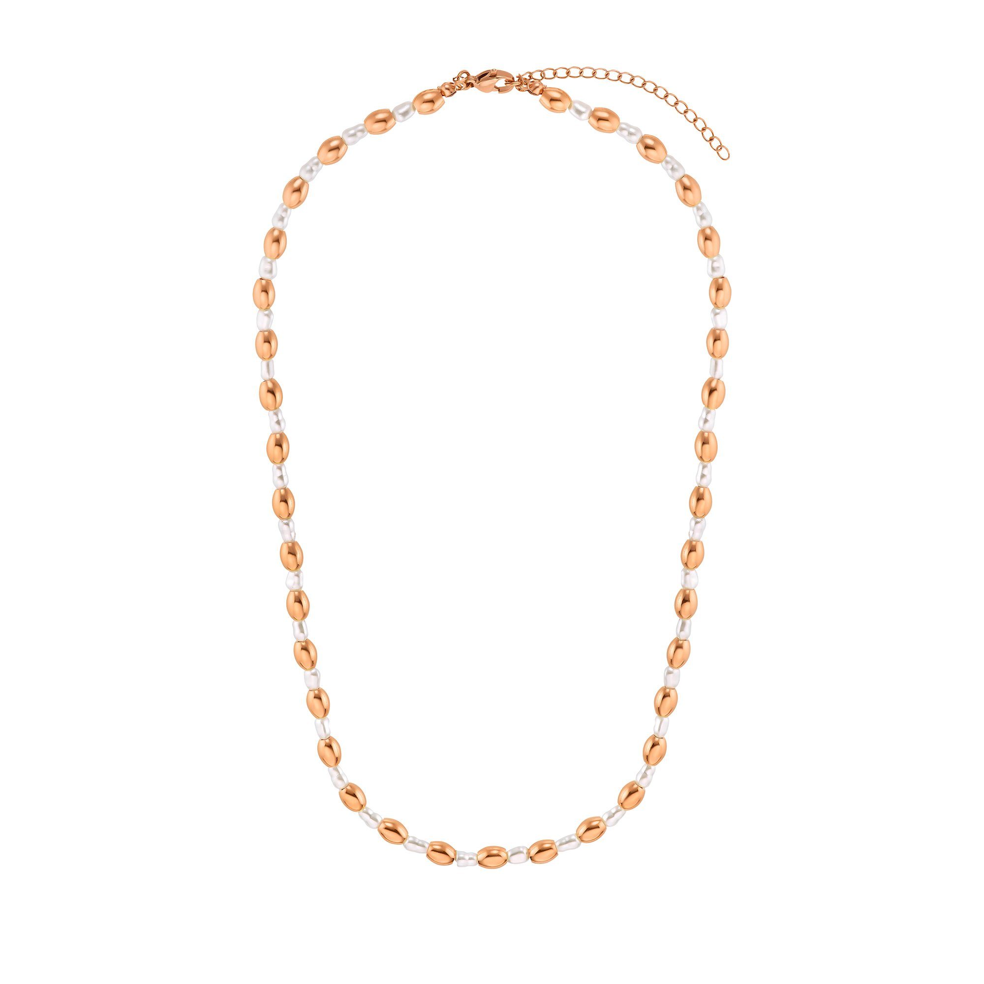 Heideman Collier Maya silberfarben poliert (inkl. Geschenkverpackung), Halskette mit ausgefallenen Perlen rosegoldfarben