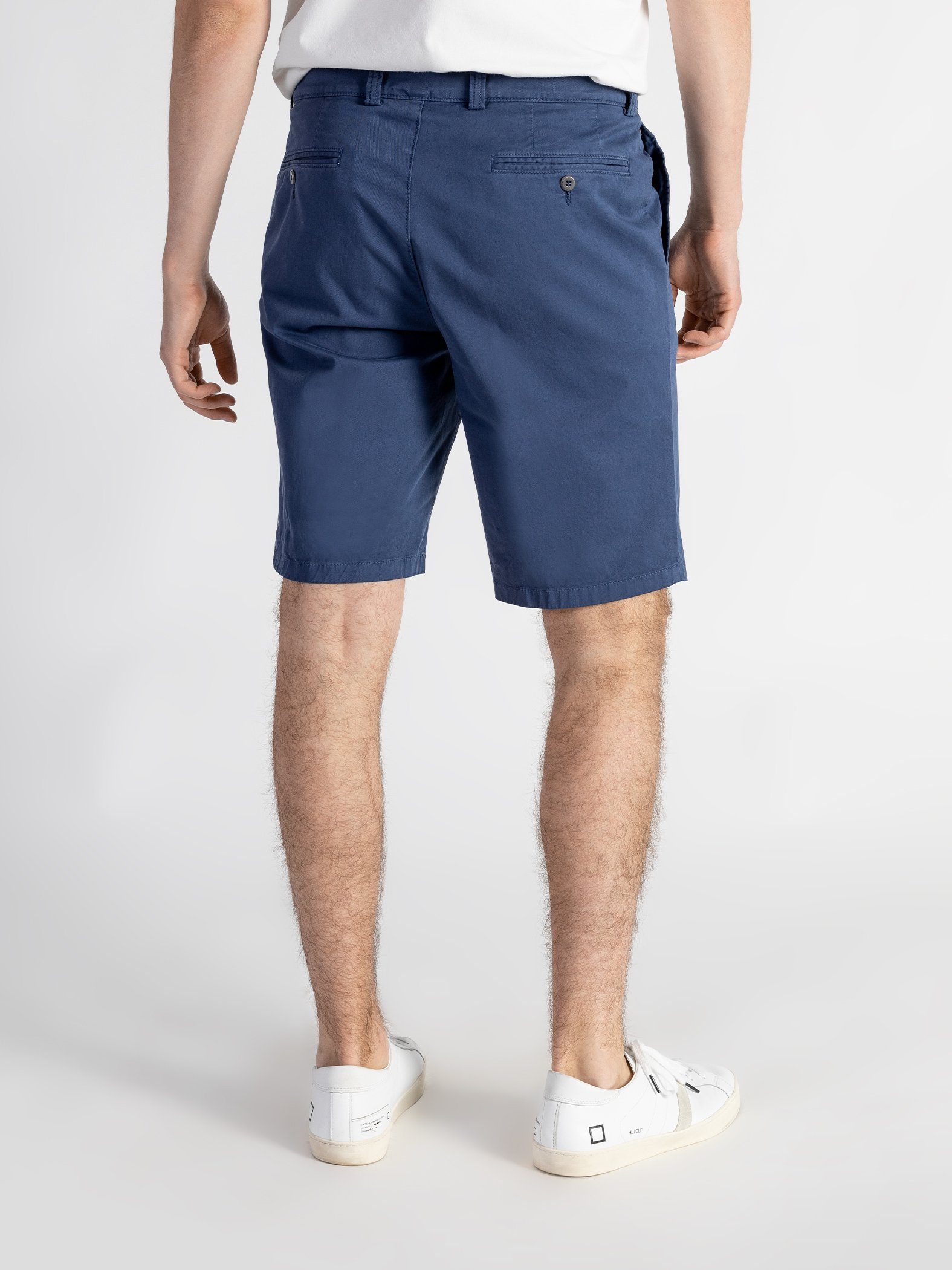 TwoMates Shorts Shorts mit elastischem Blau Farbauswahl, GOTS-zertifiziert Bund