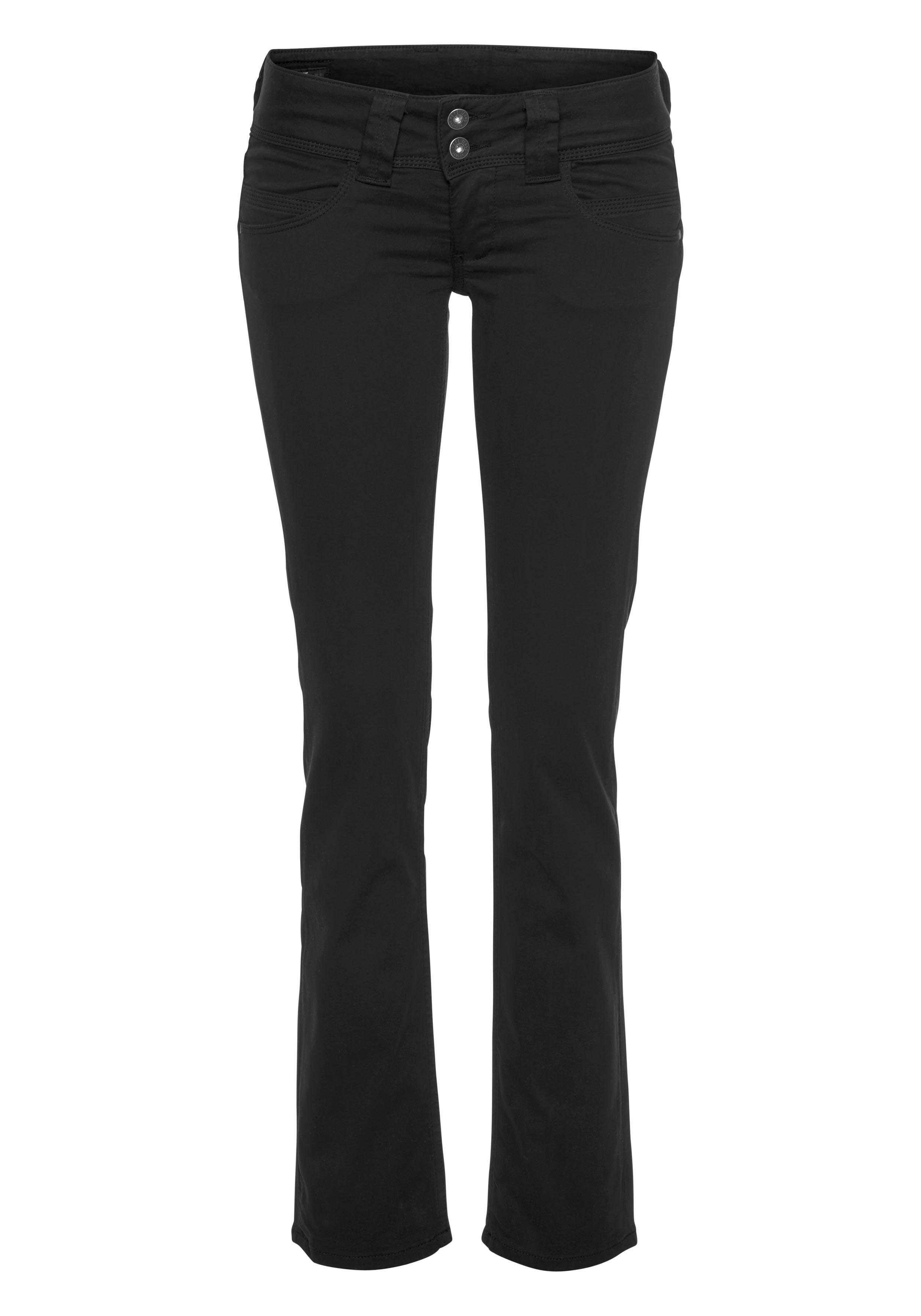 Pepe Jeans Regular-fit-Jeans sateen VENUS T41 mit 999 Badge - stretch black