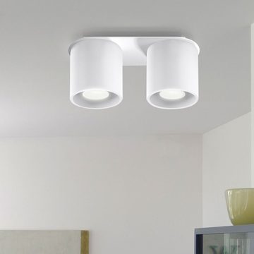 etc-shop LED Deckenspot, Leuchtmittel nicht inklusive, Weiße Deckenleuchte für die Küche Aluminium runde