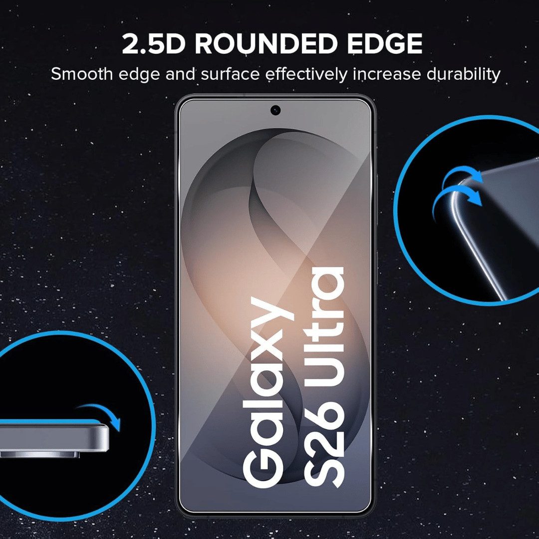 SmartUP Displayschutzglas 2X Schutzglas für Samsung Galaxy S26 Ultra Display Panzerfolie Full 9H für Samsung Galaxy S26 Ultra, 2 Stück, Rundumschutz, passgenaue – Bild 5 von 5