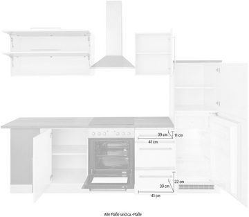 Kochstation Winkelküche KS-Samos, mit E-Geräten, Stellbreite 280/220 cm