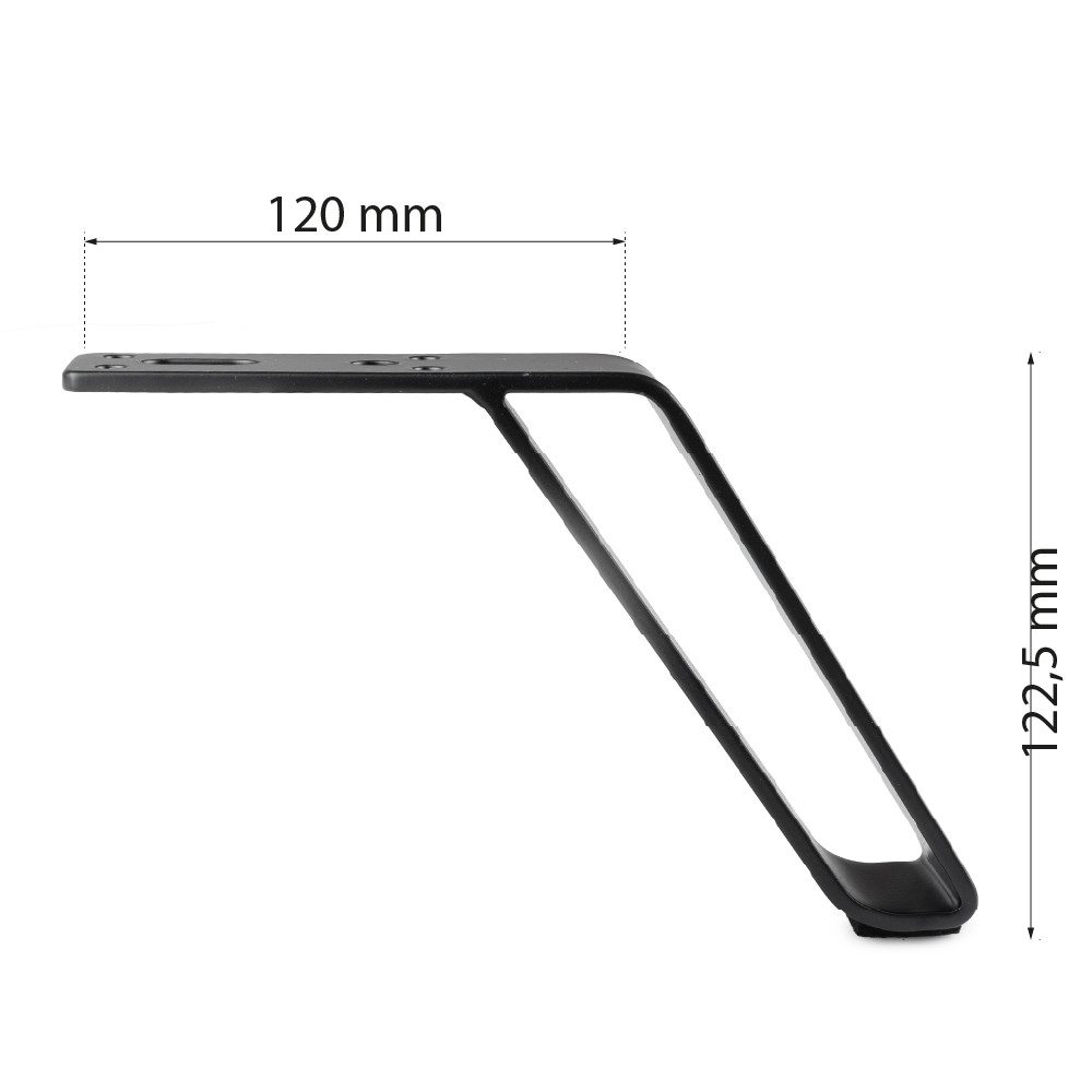 Prima-Online Möbelfuß Möbelfuß 122 mm Metall schwarz matt – Sofafuß, Tischb günstig online kaufen