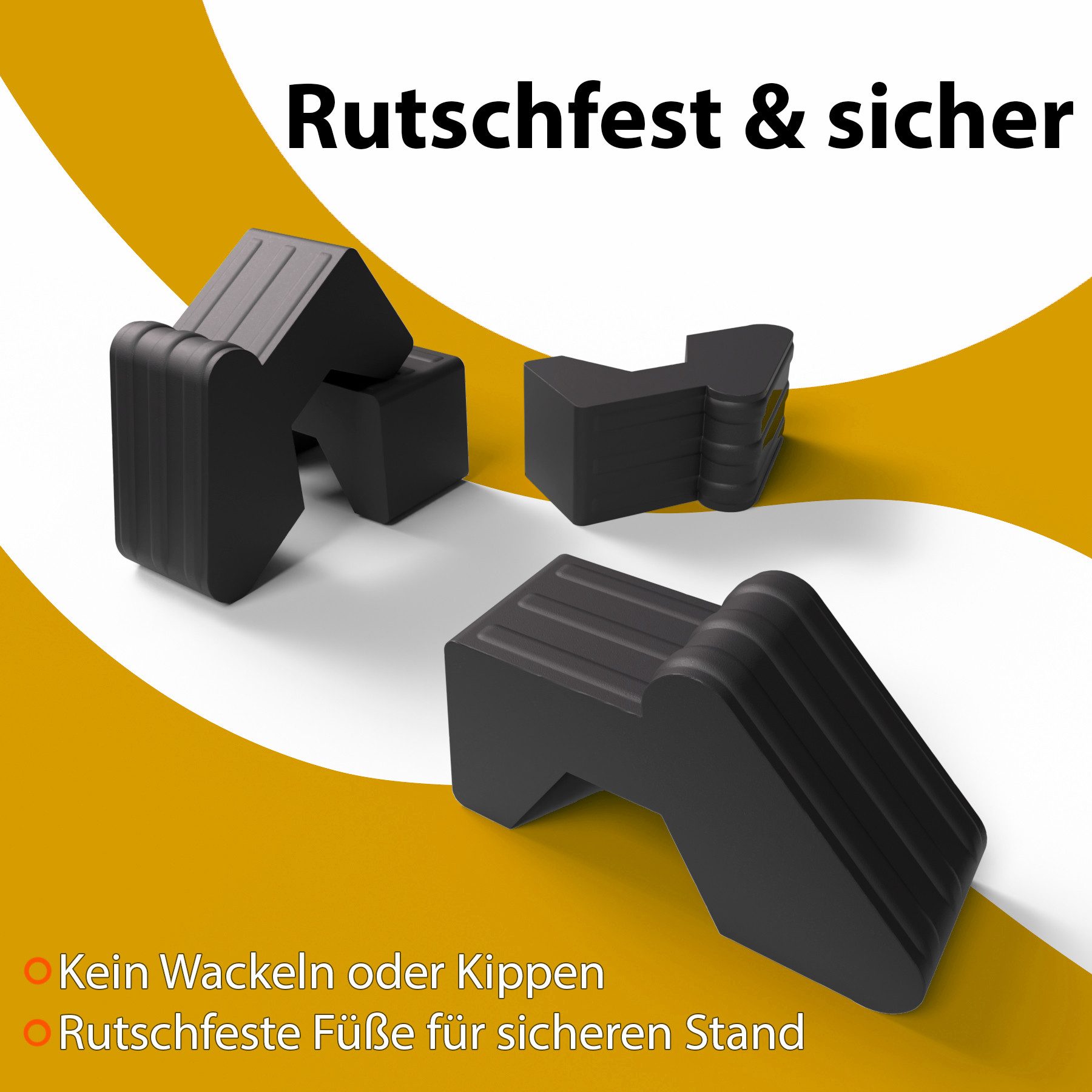 BigDean Standfuß 4x Füßchen für einen Blumentopf / Anthrazit (Packung, 24 St., Füße), Verhindert Staunässe, schützt vor Frostschäden & Flecken – Bild 4 von 5