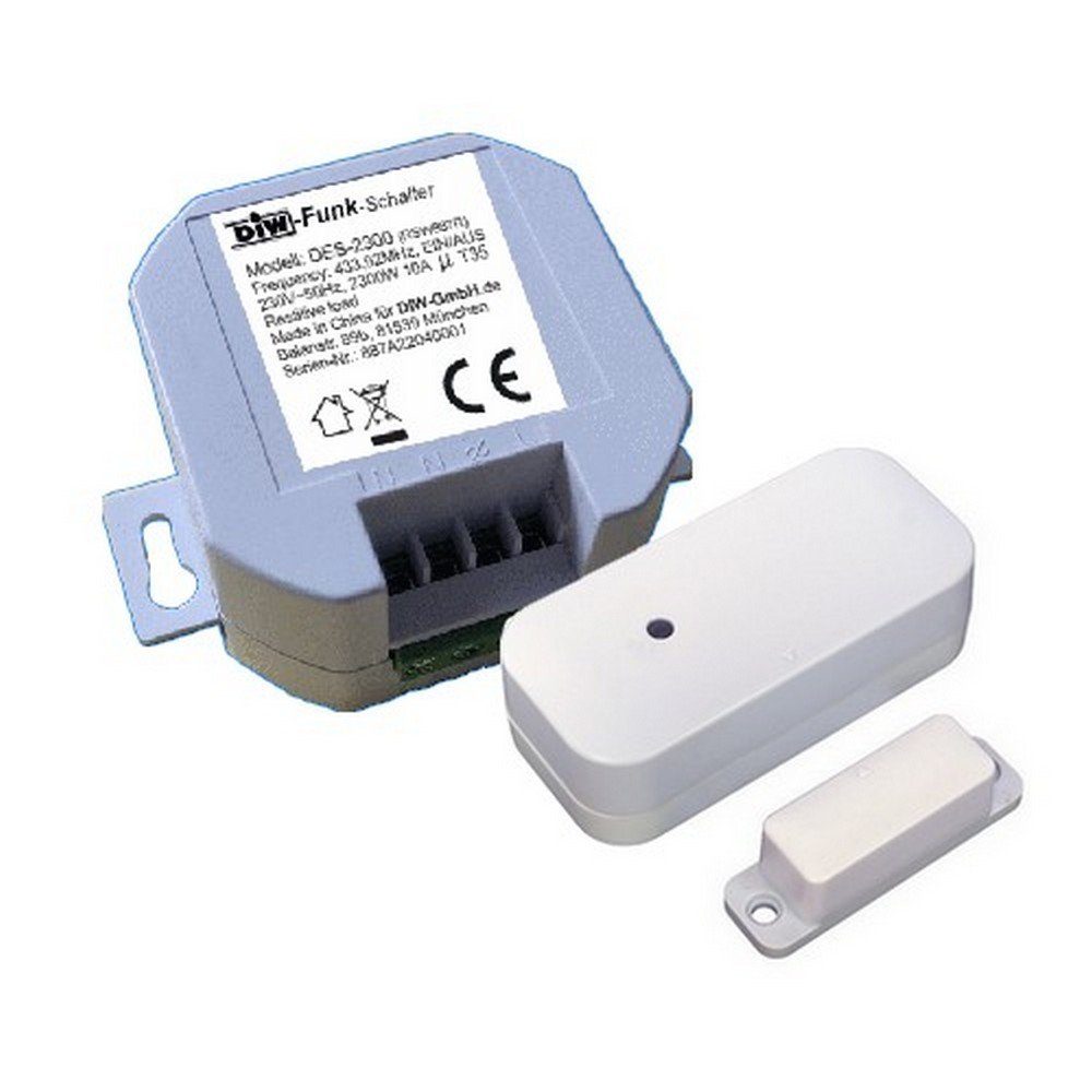 DIW-Funk Funk-Empfangsmodul DIW-Funk Einbau Abluftsteuerung PA-520 Komplettset, für Innenräume, Spar-Set, Komplettset, Batteriewarnung an Fensterkontakt