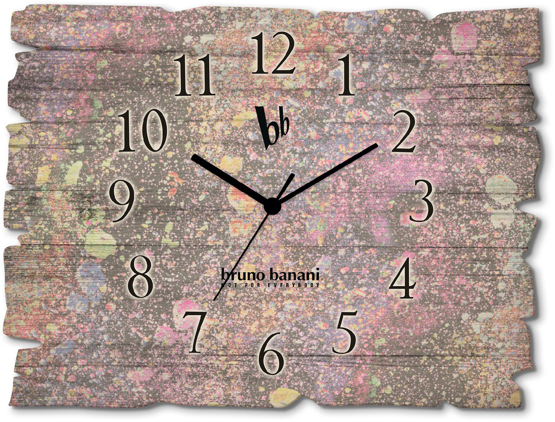 Bruno Banani Wanduhr Paint Splatter (wahlweise mit Quarz- oder Funkuhrwerk, lautlos ohne Tickgeräusche)