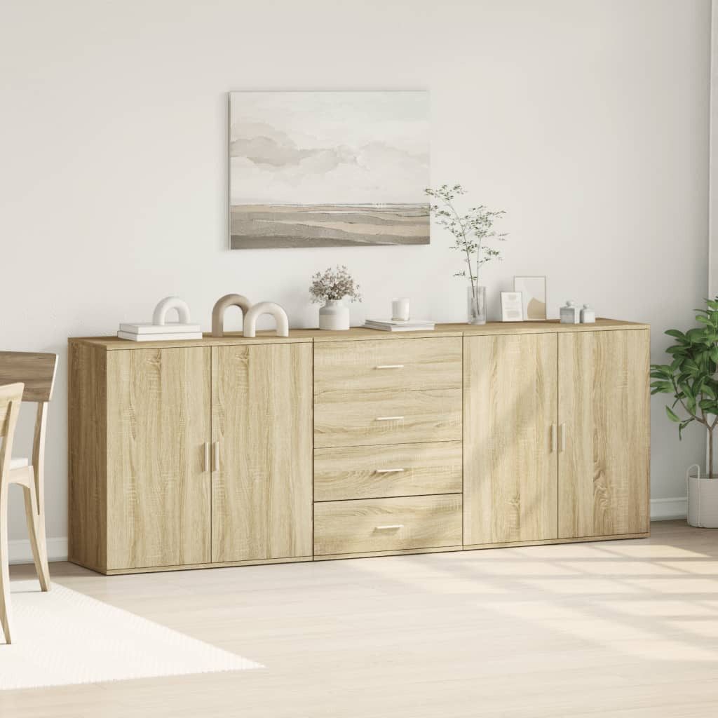 vidaXL Sideboard Sideboards 3 Stk. Sonoma-Eiche Holzwerkstoff (1 St) günstig online kaufen