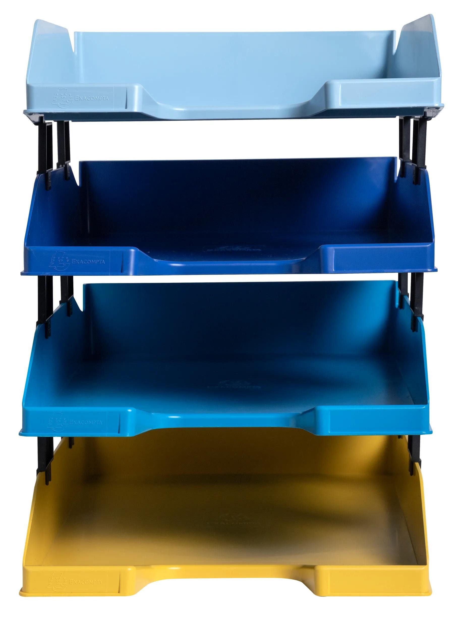 EXACOMPTA Briefablage BEE BLUE Set + 4 Briefablagen Combo Midi für A4+ sortiert 113202SETD, Briefablagen