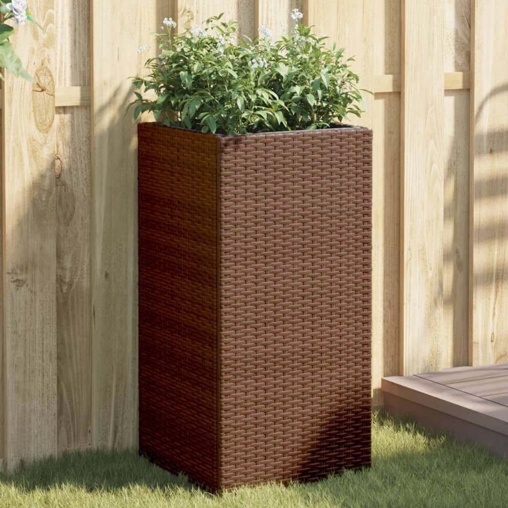 vidaXL Blumentopf Pflanzkübel Braun 40x40x80 cm Poly Rattan (1 St)