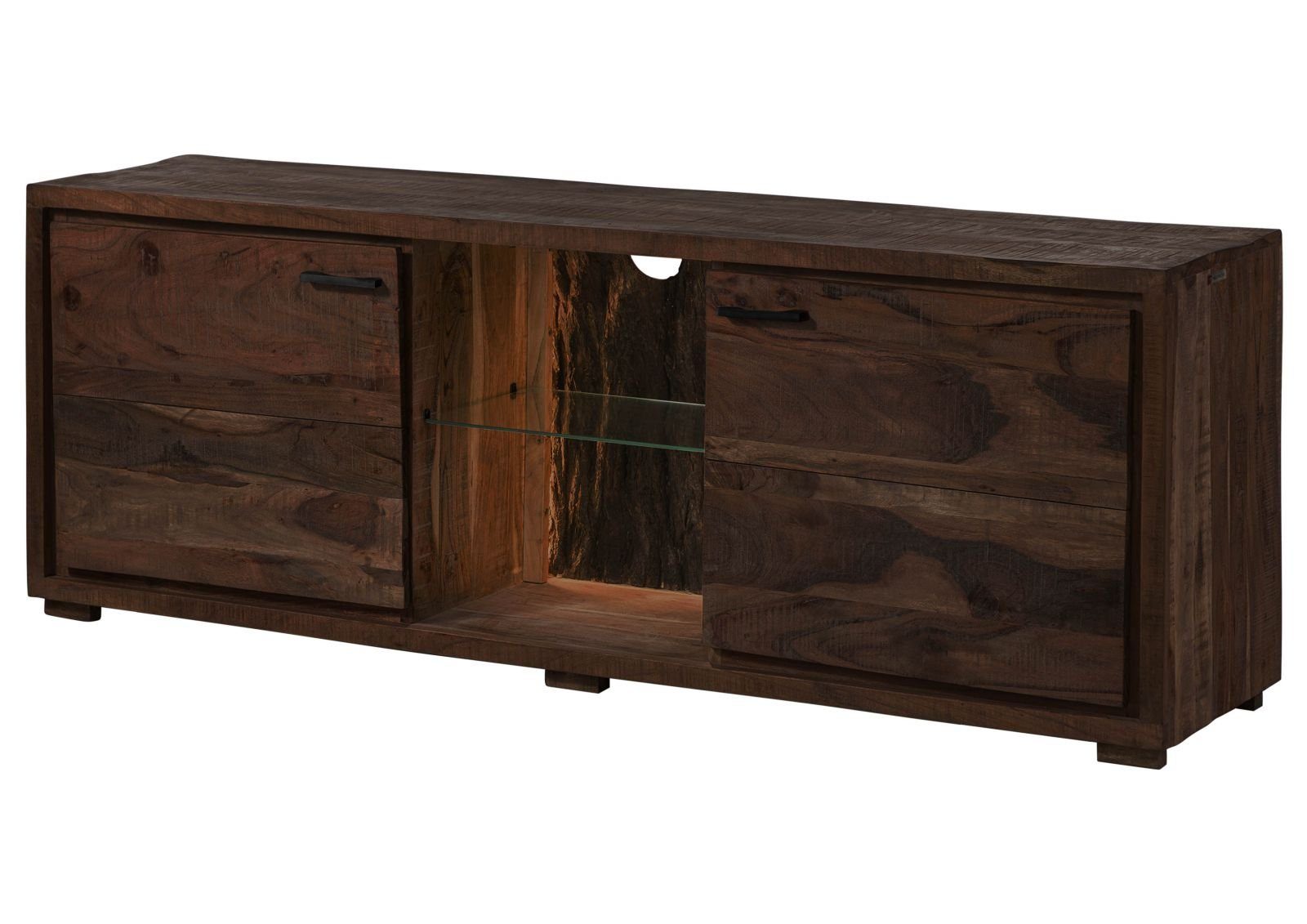 Massivmoebel24 TV-Board (Massivholz), TV-Board Akazie 175x40x63 dunkelbraun günstig online kaufen