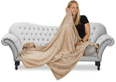 Wohndecke, Bestlivings, Kuscheldecke "Mirabella", 130 x 170 cm - Hellbraun - hochwertige Flauschige Decke in vielen Farben und Größen, Cashmere Touch