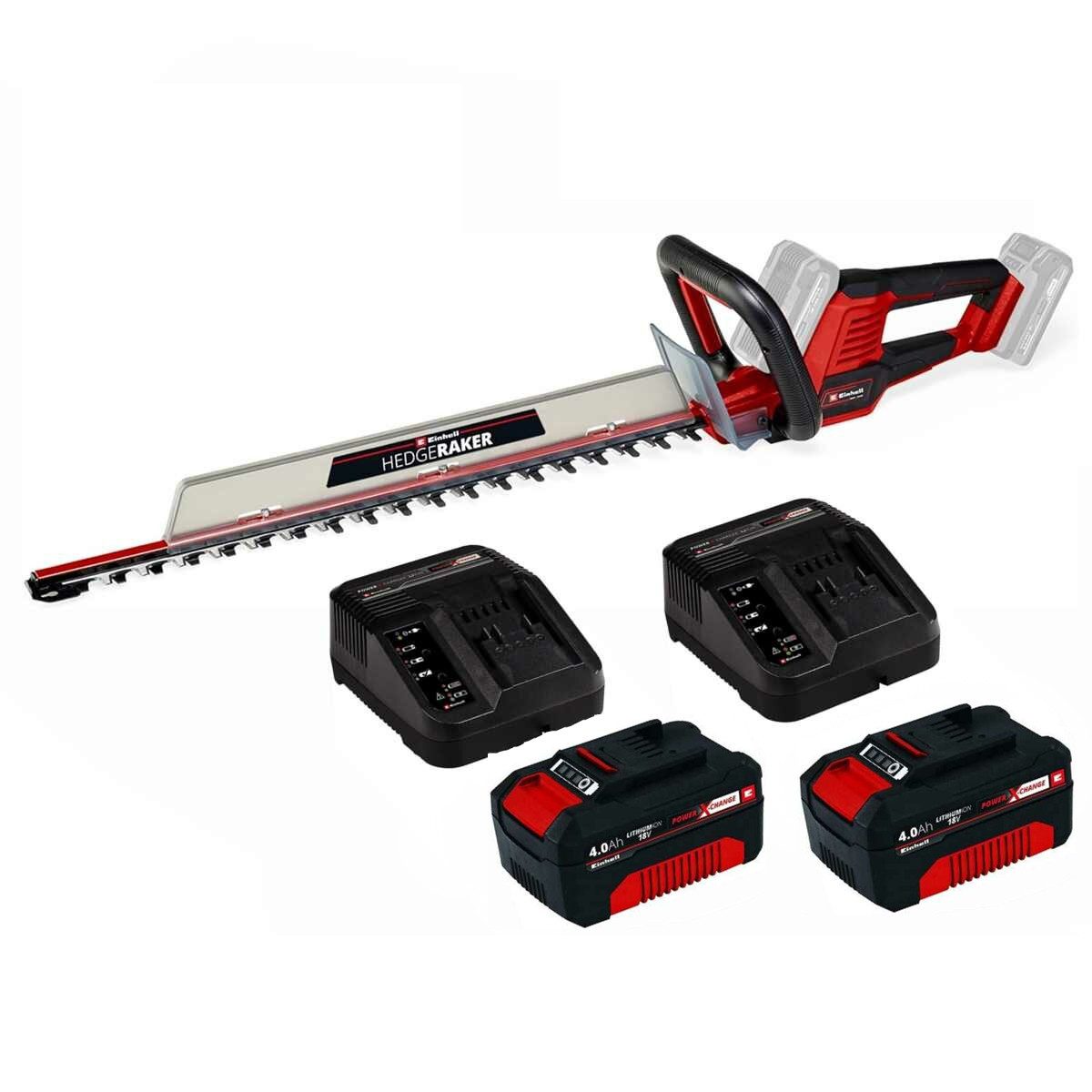 Einhell Akku-Heckenschere Heckenschere GE-CH 36/61 Li- 36V mit 2 x Akku 4.0 Ah 2 x Ladegärt 36 V