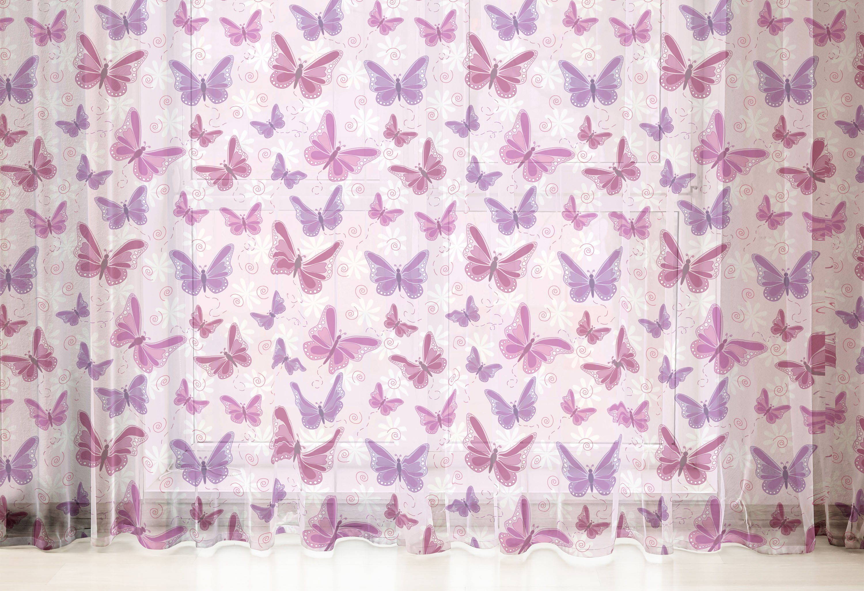 Party 2 Hochzeit Fairy Farben Schmetterlinge Gardine Panels, Abakuhaus, für Hippie schiere Drapierung