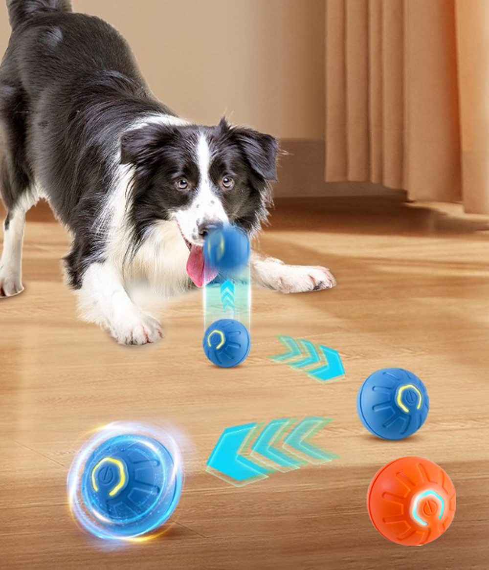 Kauspielzeug 2 Stück Interaktives Hundespielzeug Ball,Selbstrollender Ball Hund