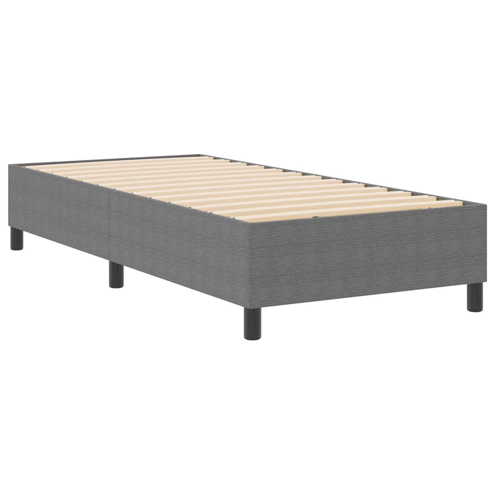 vidaXL Bett Plattformbettgestell Hellgrau 90 x 190 cm Cordstoff (1-tlg)
