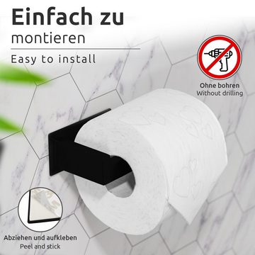 ECENCE Toilettenpapierhalter 1x Toilettenpapierhalter + 2x Handtuchhaken (3-St)