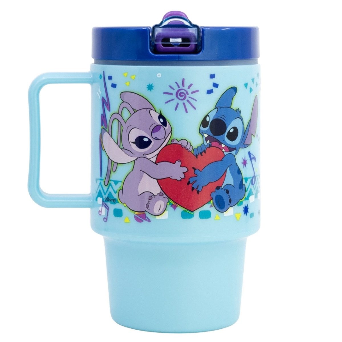 Storline Trinkflasche Lilo & Stitch Becher Kunststoffbecher 530 ml mit Schraubdeckel