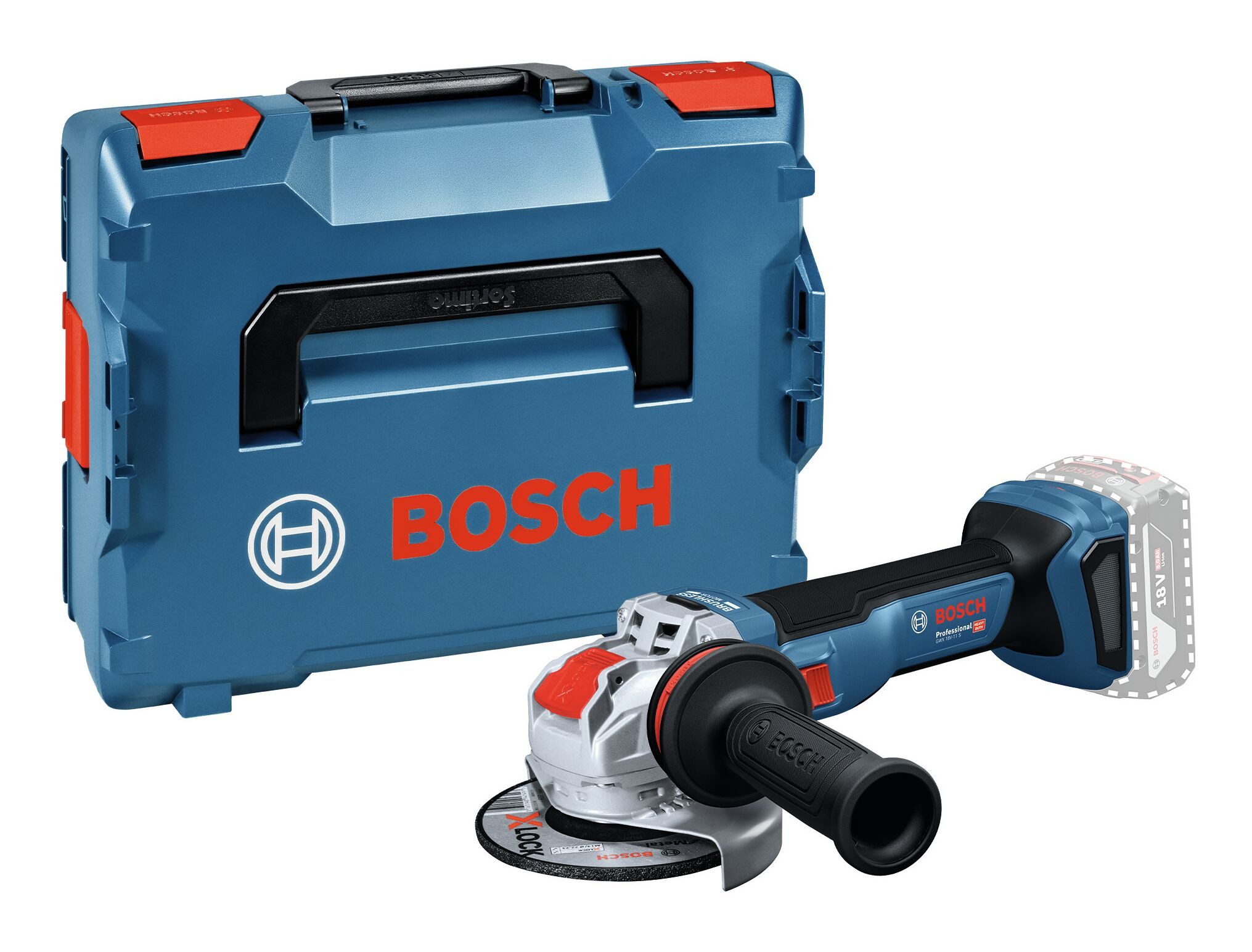 BOSCH Akku-Winkelschleifer GWX 18V-11 S, max. 9000 U/min, Mit X-LOCK Ohne Akku - in L-BOXX 136