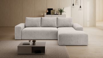 PROMETO Möbel Ecksofa L-Sofa Amalfi, Eckcouch L-Form,Polstersofa Breitcord-Stoff