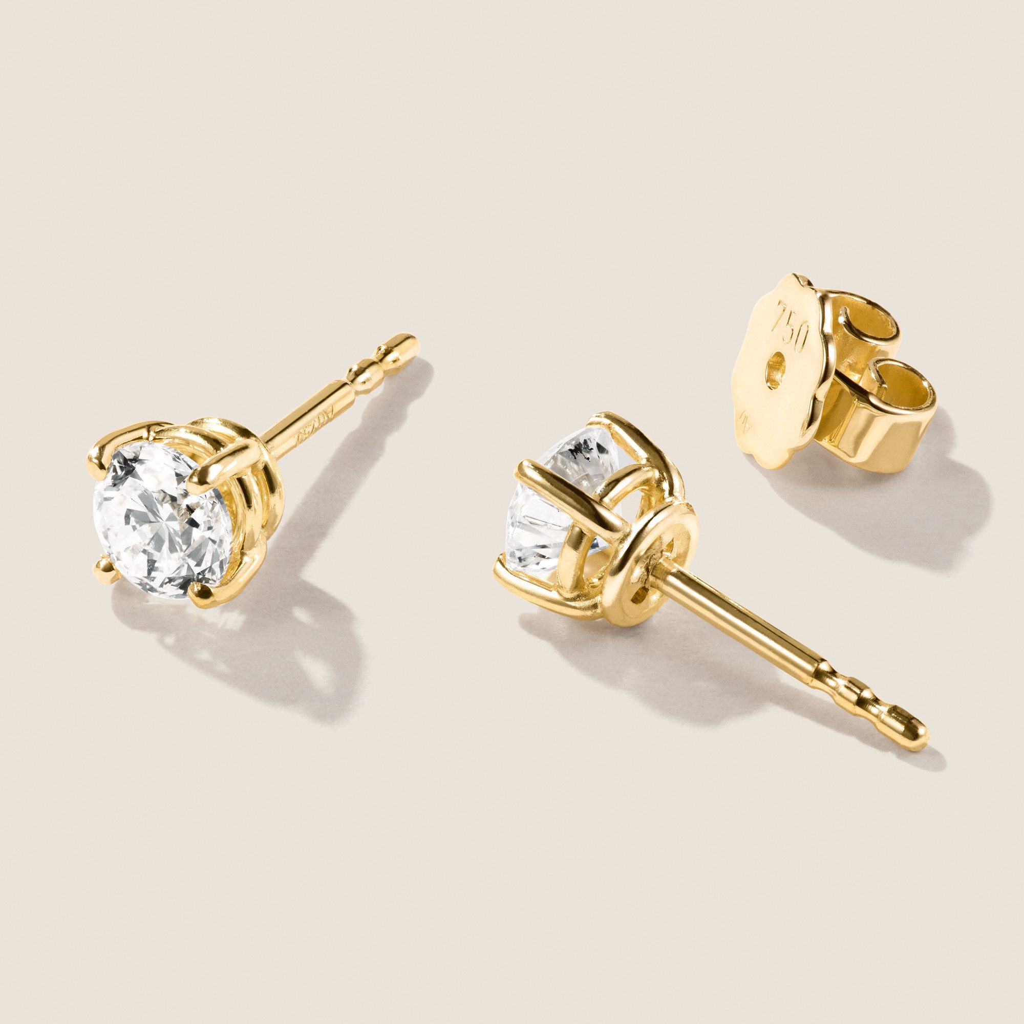 Webgoldschmied Paar Ohrstecker Diamant Ohrstecker 750 Gelbgold 1,02 ct G/VS, direkt aus meiner Goldschmiedemeisterwerkstatt