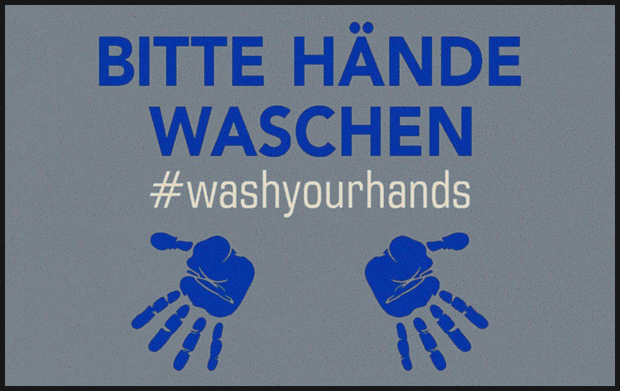 Teppich Bitte rutschhemmend, mit Höhe: by Kleen-Tex, Spruch, mm, Waschen, Hände Wohnzimmer wash+dry rechteckig, 7 waschbar