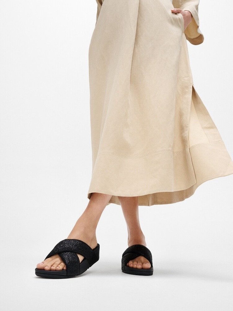 Fitflop LULU CRINKLED SHIMMER Pantolette Slides, günstig online kaufen