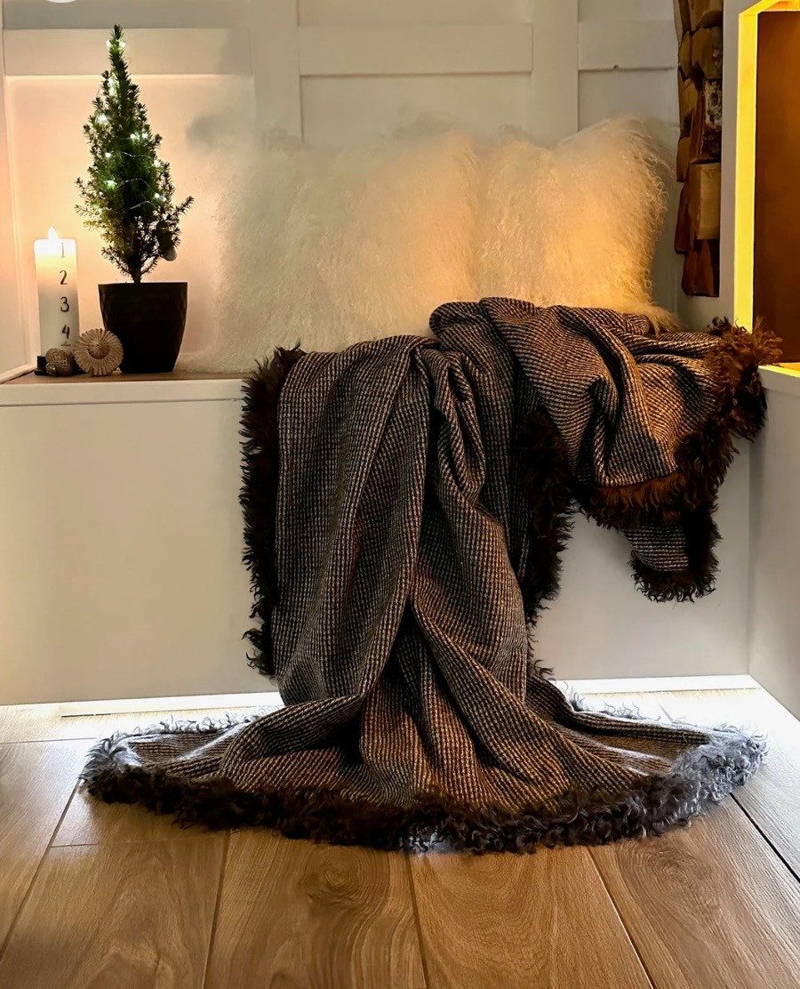 Wohndecke Sofadecke Tagesdecke Überwurfdecke Wolldecke Luxus 100 % Merinowo günstig online kaufen
