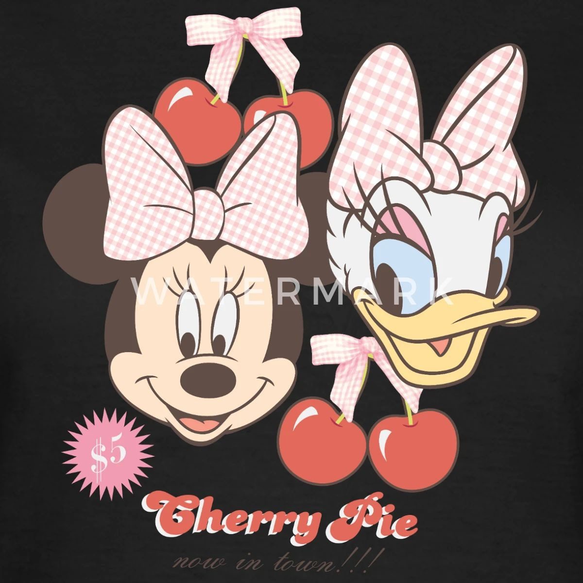 Spreadshirt T-Shirt Mickey & Minnie Cherry Pie Minnie & Daisy Frauen T-Shirt (1-tlg) Slim Fit, fällt klein aus