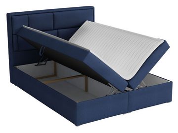 MIRJAN24 Boxspringbett Deco Box (mit zwei Bettkästen für die Bettwäsche), 140/160/180 cm, Polsterkopfteil, Topper, Bonellfederkern