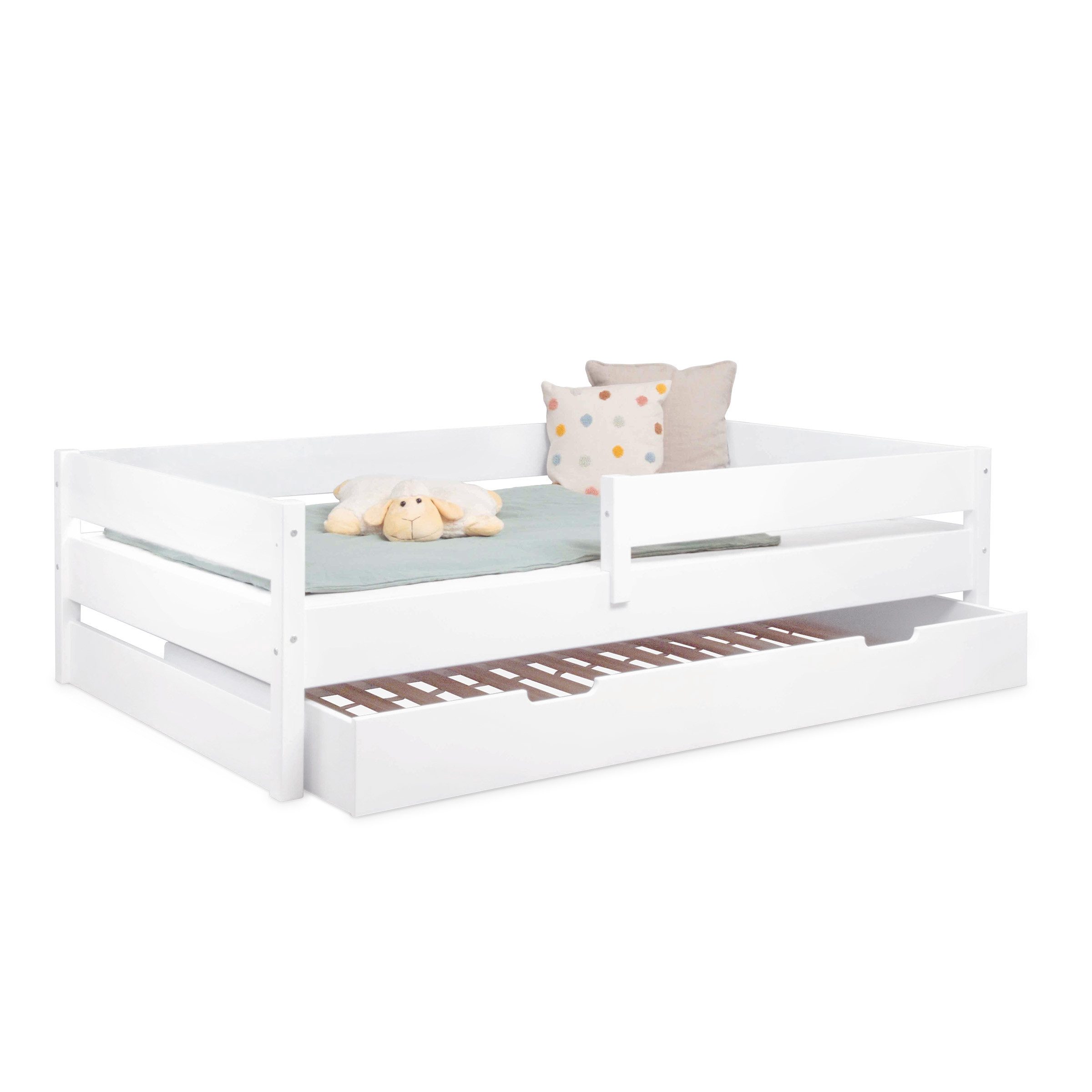 Ehrenkind Kinderbett Buche Nova, Kinderbett mit Rausfallschutz (aus massivem Buchenholz)