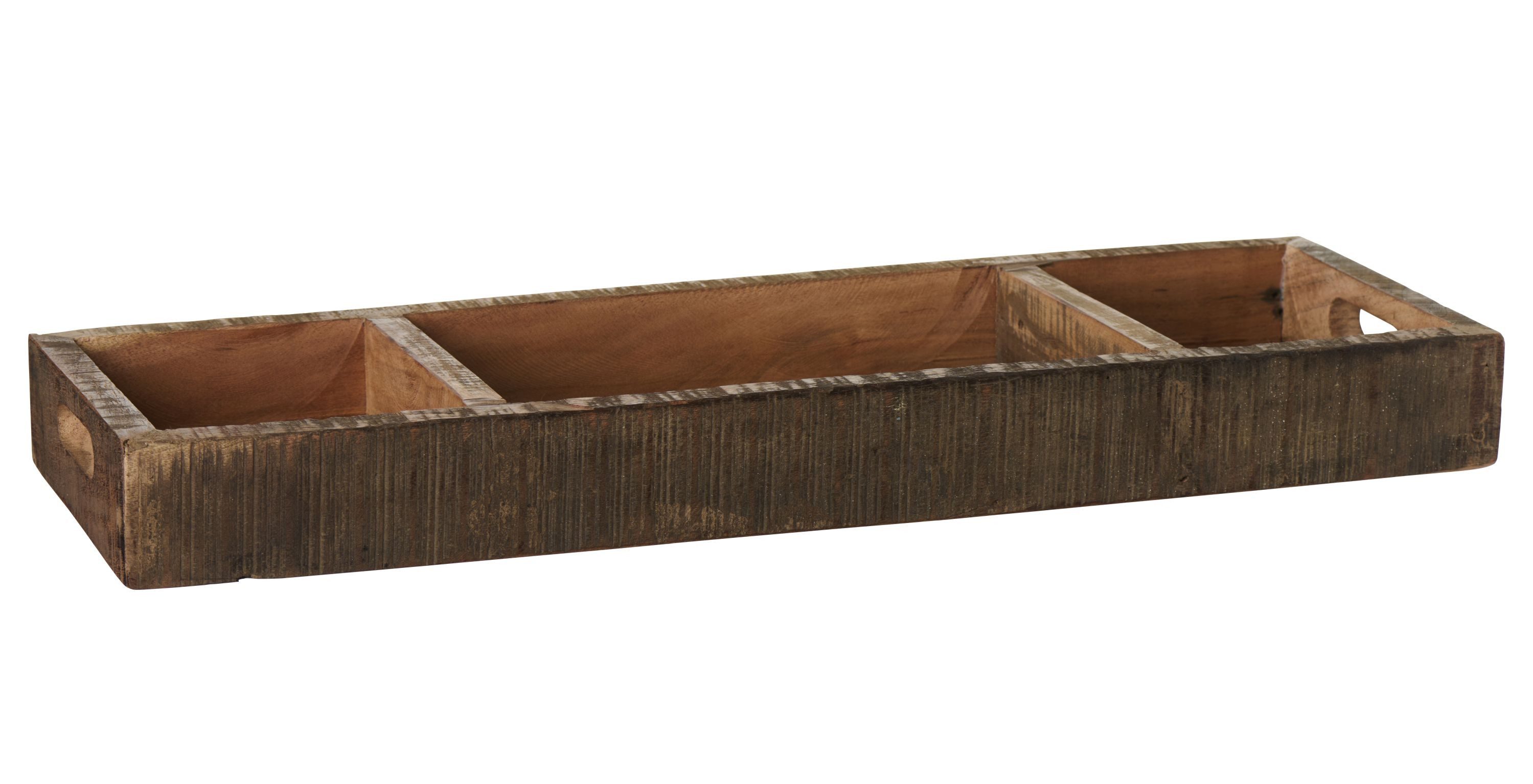 Ib Laursen Holzkiste Ib Laursen - Holzkiste Unika 20x60cm Alt Holz Kiste mit 3 Fächer