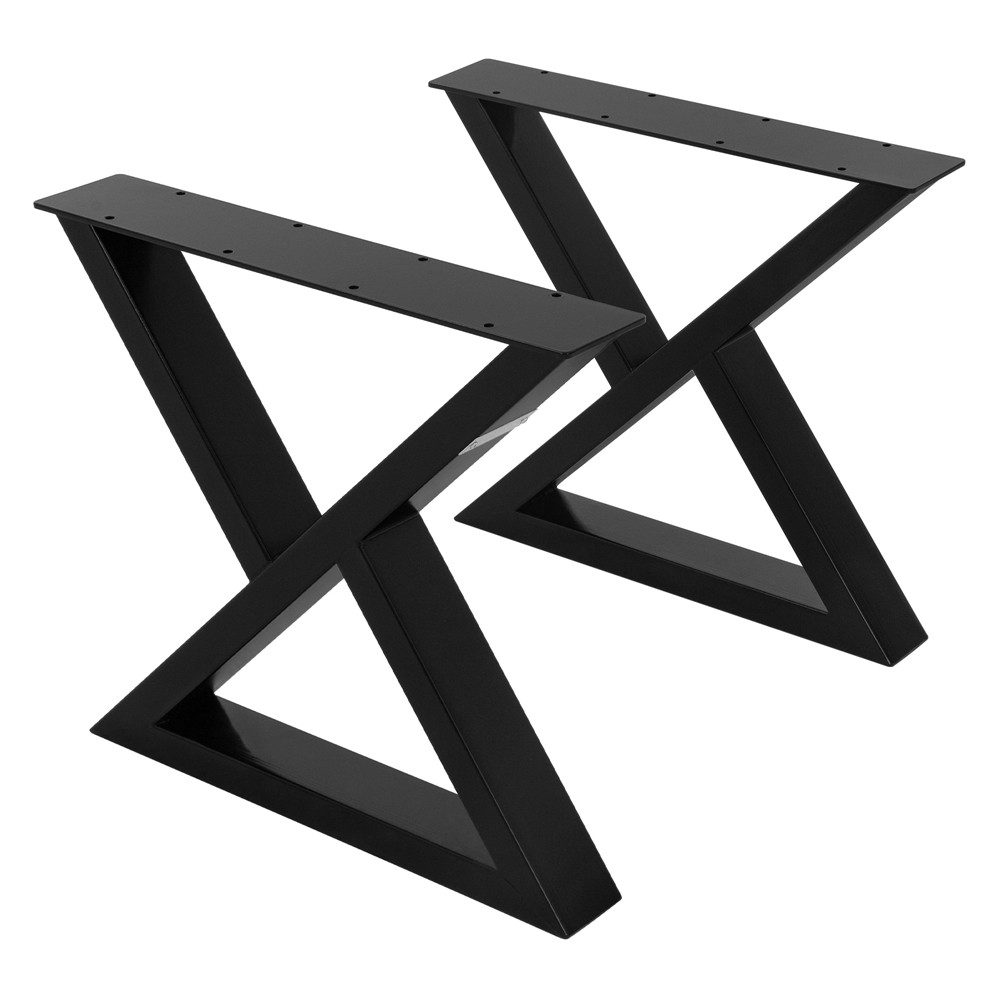 ML-DESIGN Tischbein 2er Set Tischgestell Bankkufen Tischkufen Möbelfüße aus Stahl, Kufengestell Bankkufen X-Form Schwarz Bankbeine für DIY-Projekte
