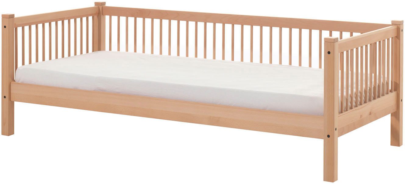 Vipack Daybett Liegefläche 90x200 cm, inkl. Sprossenumrandung, Rausfallschutz vorne, die Bettschublade bietet Stauraum oder als Zusatzbett nutzbar