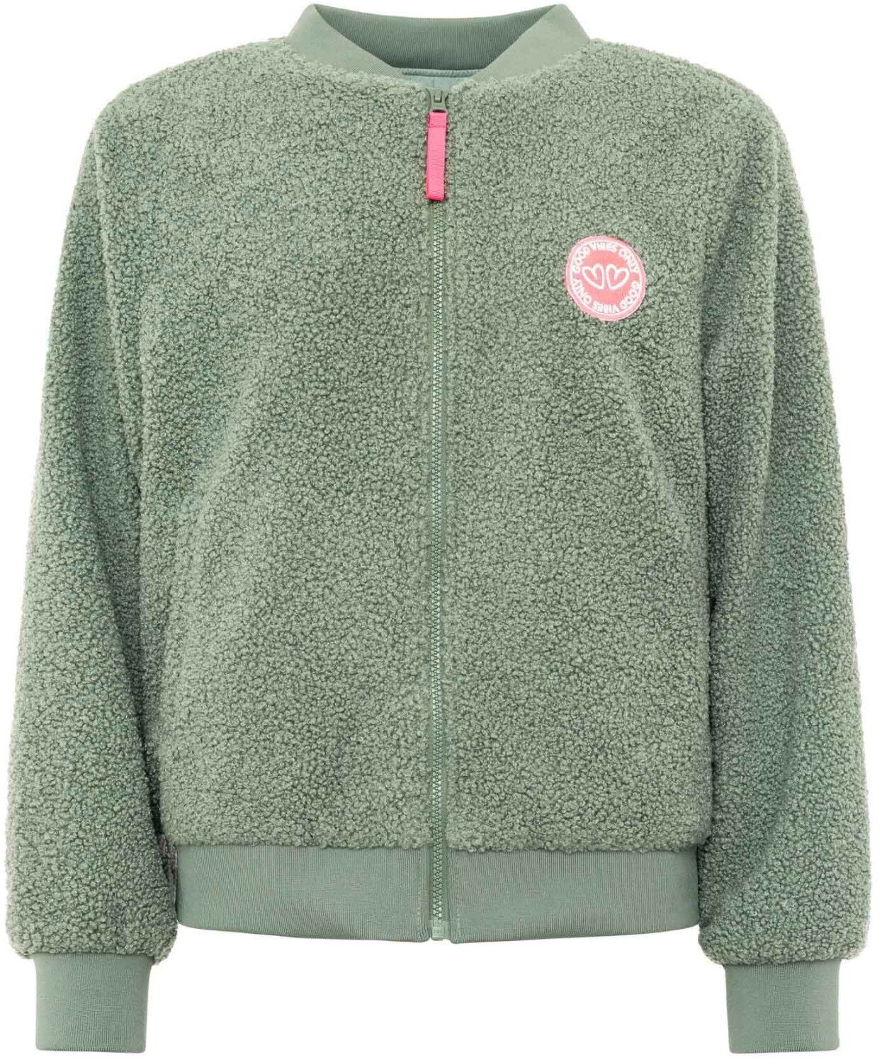 Zwillingsherz Bomberjacke Teddy Bomberjacke "Smile / Good Vibes" Seitliche günstig online kaufen
