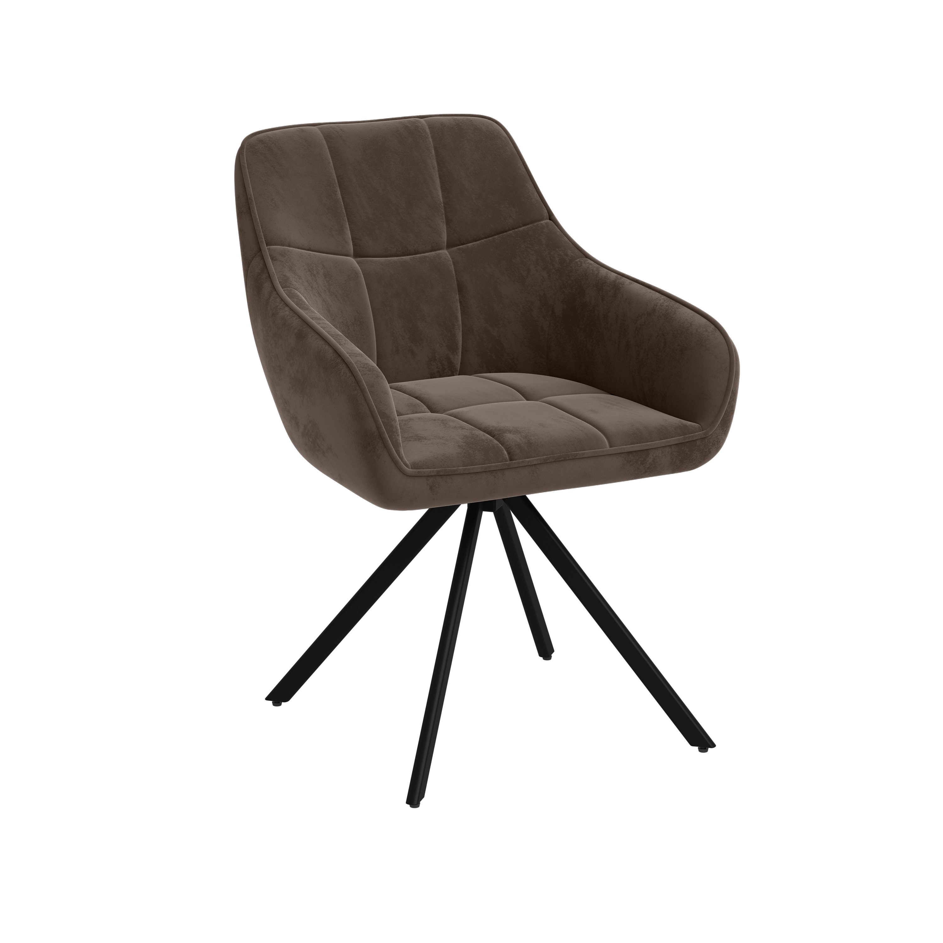 skølm Esszimmerstuhl Sköll Drehstuhl mit Samt-Bezug (2er Set, dunkelbraun, bis 150 kg), Küchenstuhl, höhenverstellbar & drehbar, verfügbar als 4er/6er Set