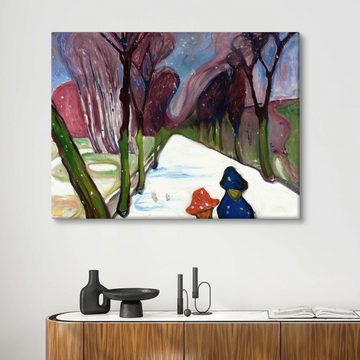 Posterlounge Leinwandbild Edvard Munch, Neuschnee in der Allee, Malerei