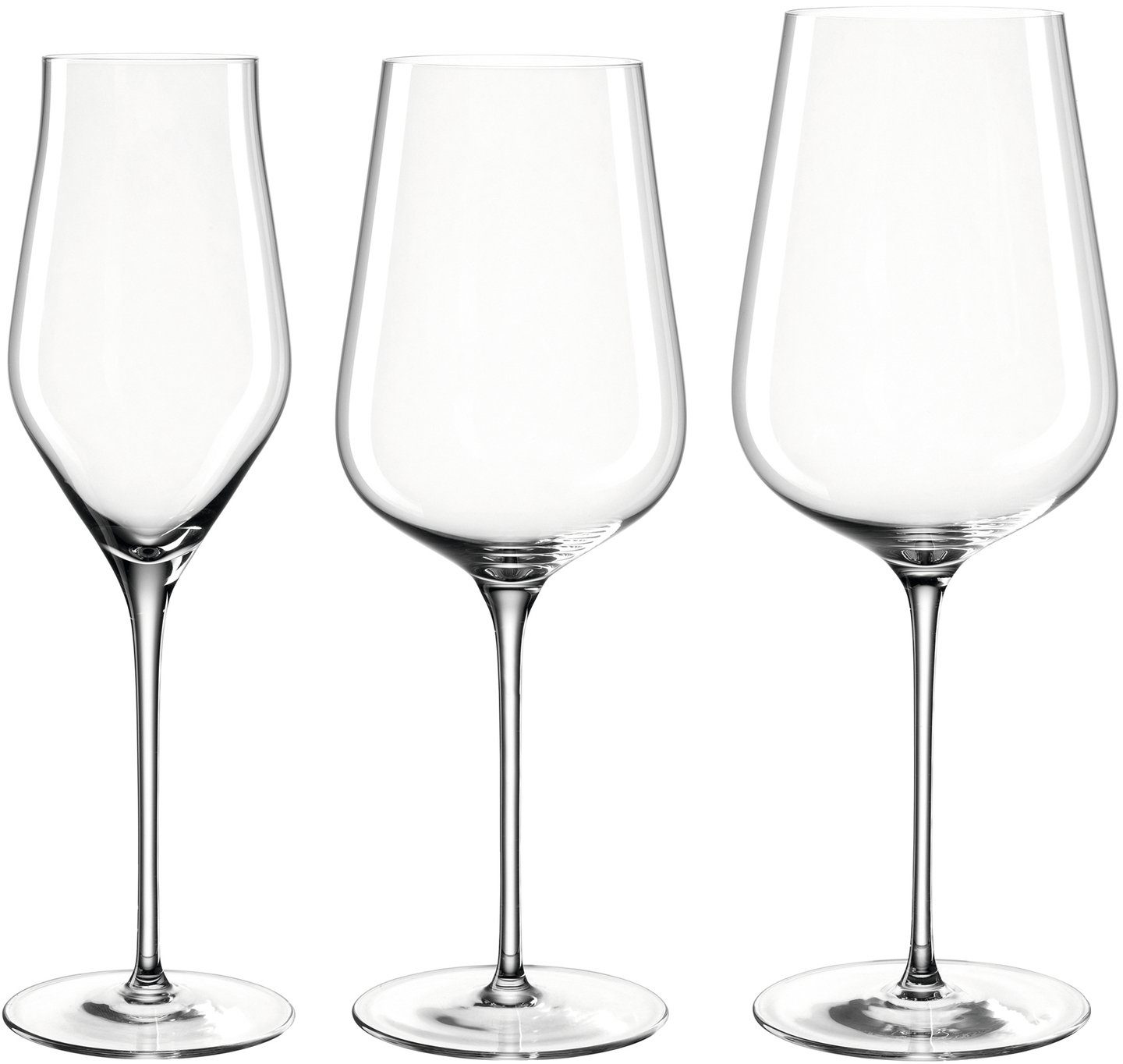 LEONARDO Gläser-Set »BRUNELLI«, Glas, Kristallglas, (je 6 Champagner-,  Weißwein-, Rotweingläser) online kaufen | OTTO