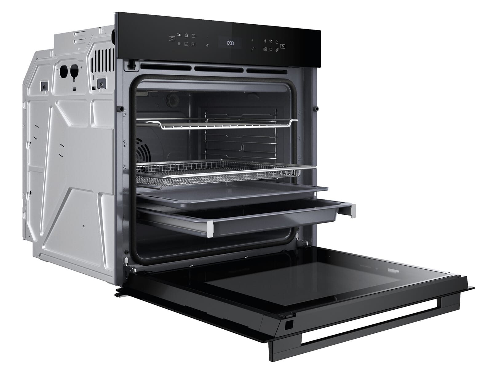 BAUKNECHT Einbaubackofen BBI78PT1SK, mit 1-fach Teil-Teleskopauszug, Pyrolyse-Selbstreinigung