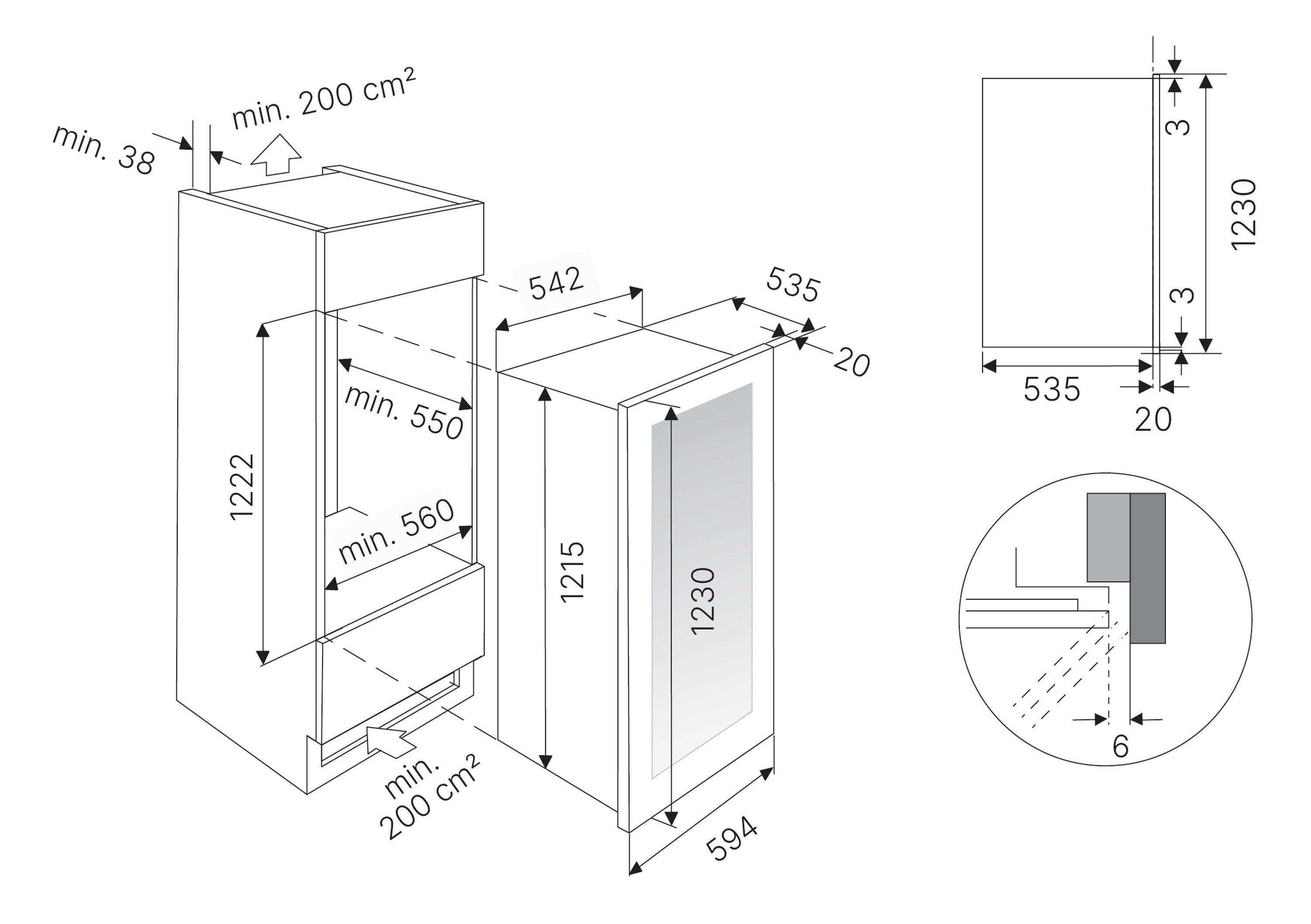 Küppersbusch Einbauweinkühlschrank FWK4800.0S, für 79 Standardflaschen á 0,75l,Türanschlag wechselbar, LED Innenbeleuchtung