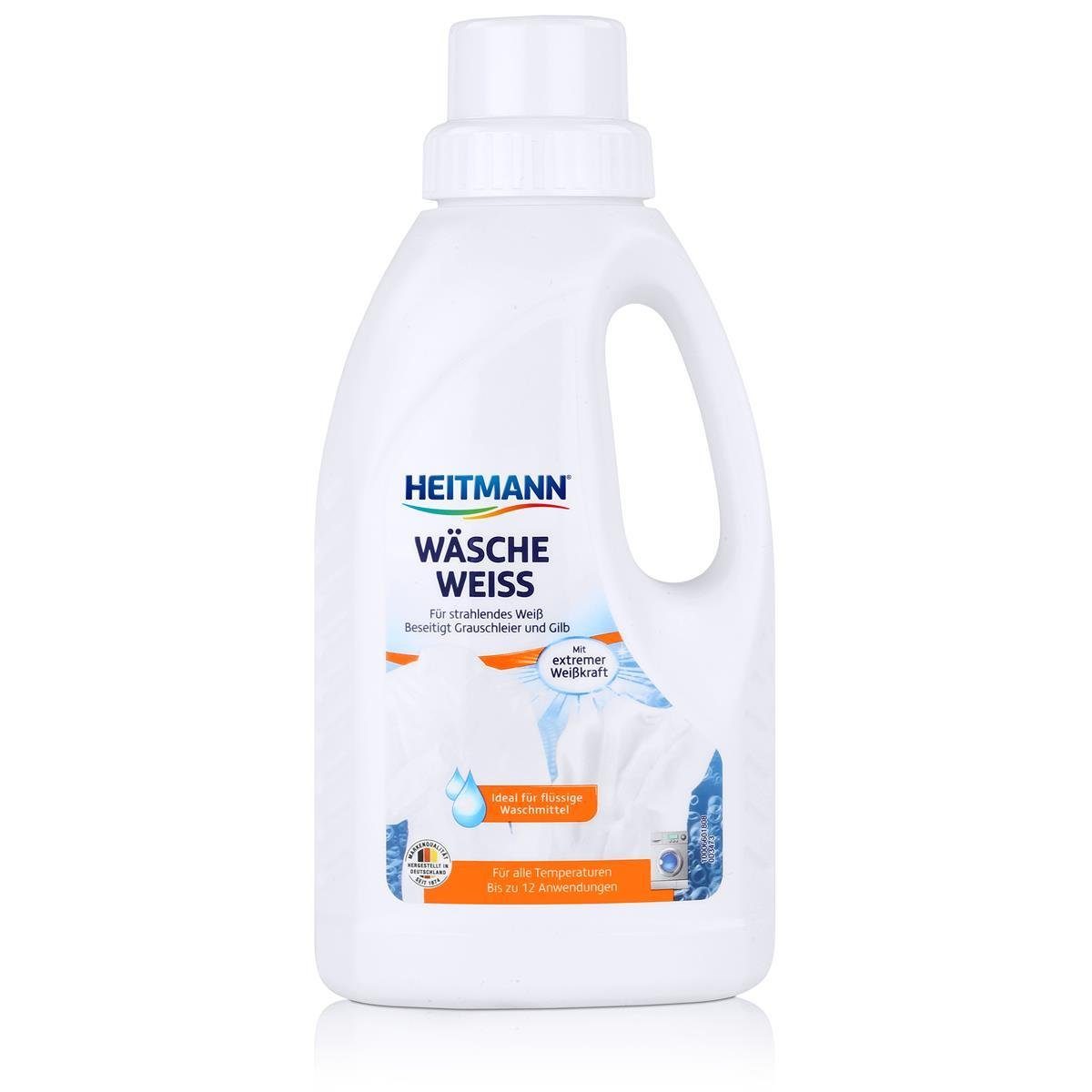 HEITMANN Heitmann Wäsche Weiß flüssig 500ml Weißkraftverstärker für vergrautes Vollwaschmittel