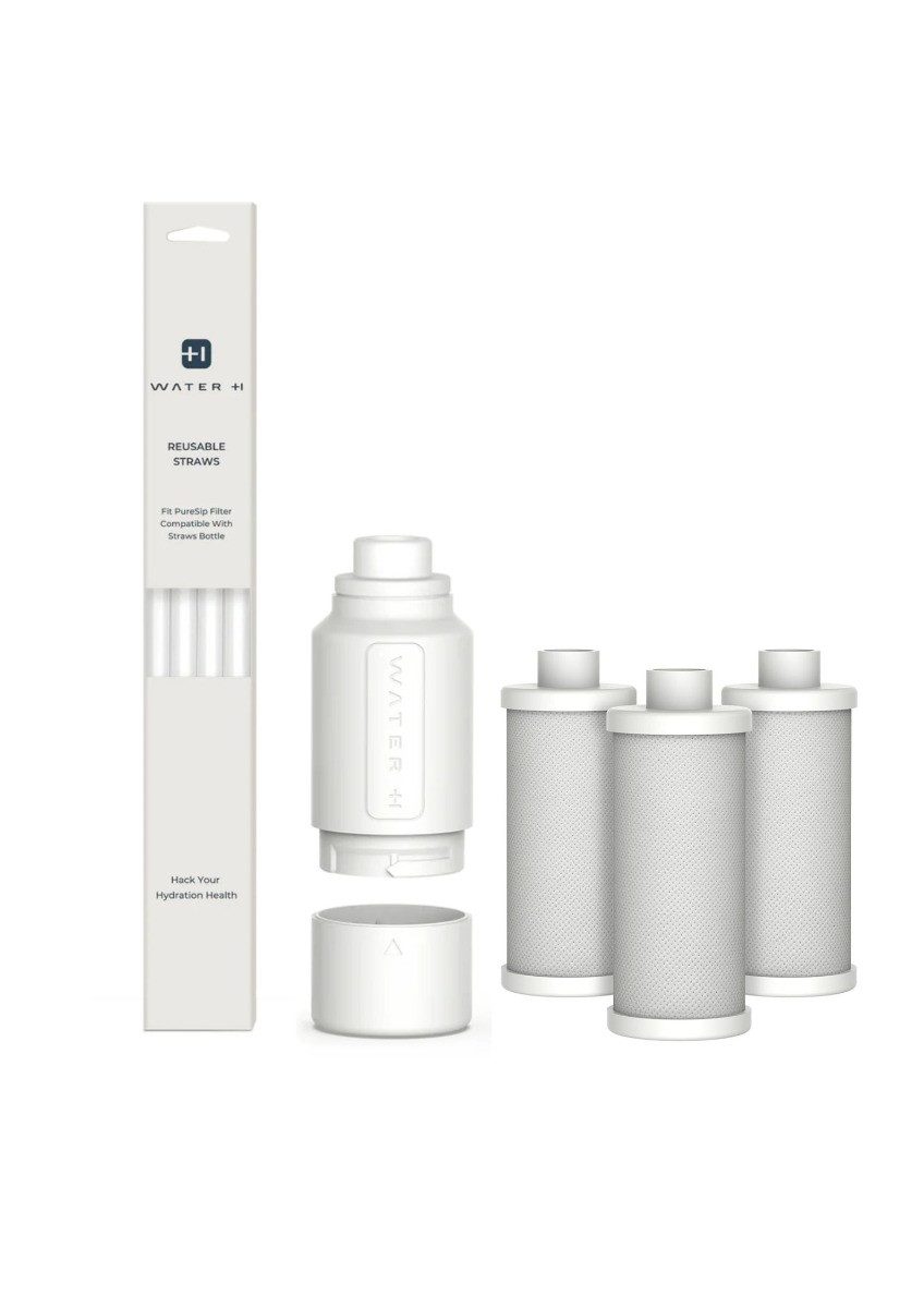 WaterH Trinkflasche, Aluminuim Weiß