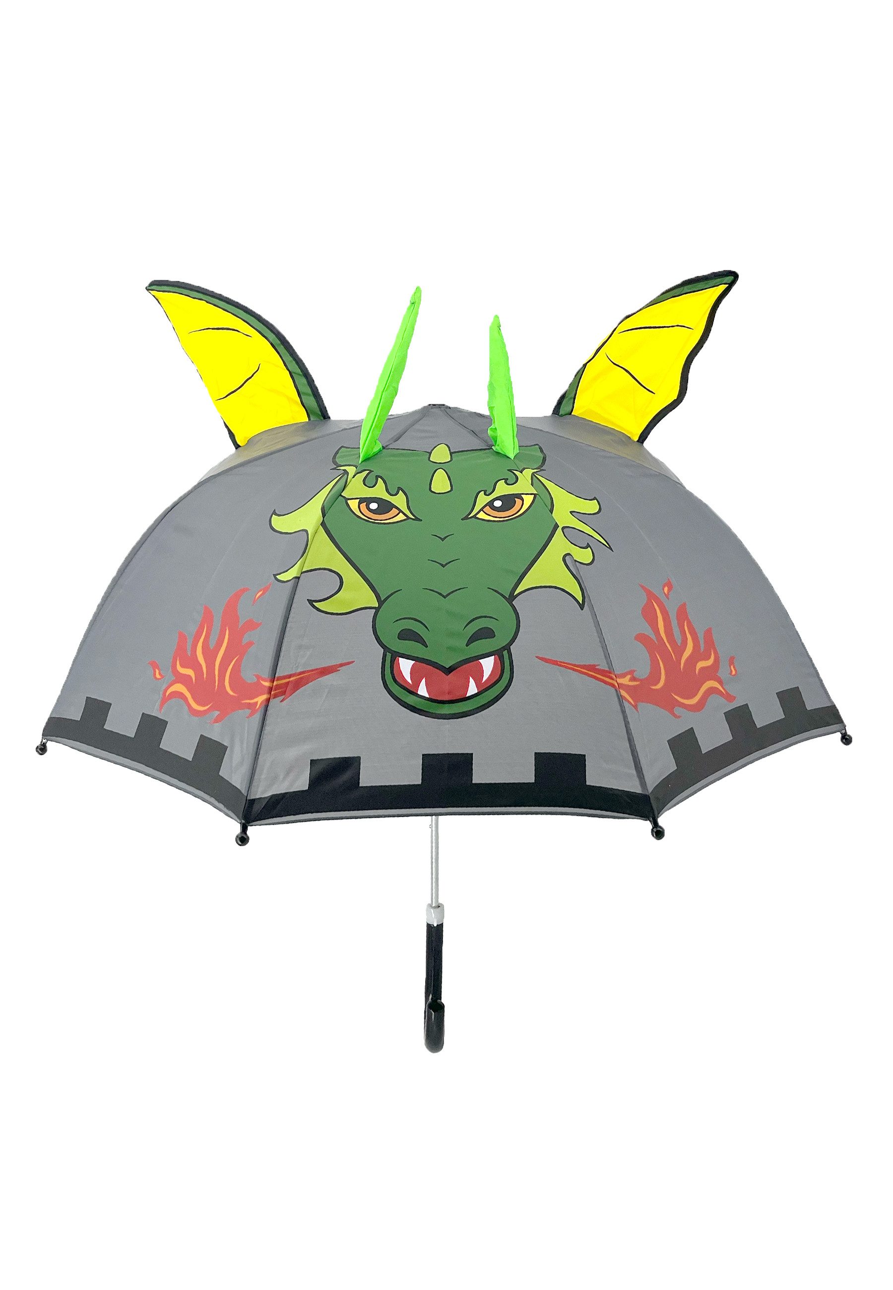 Yuhu.kids Stockregenschirm Kinder Regenschirm 3D Drache Kuppelschirm
